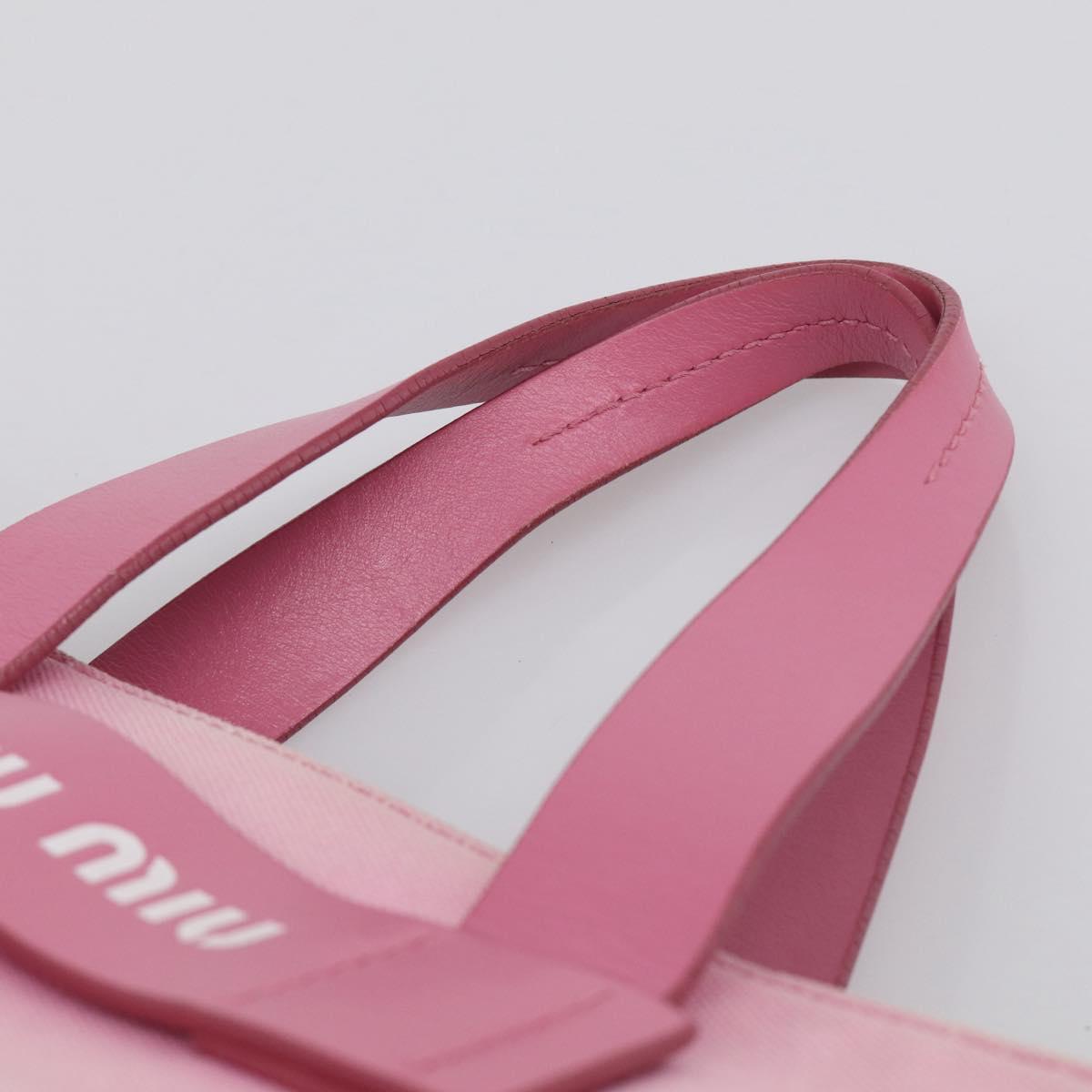 Miu Miu Hand Bag Canvas Pink Gold Auth 213308A