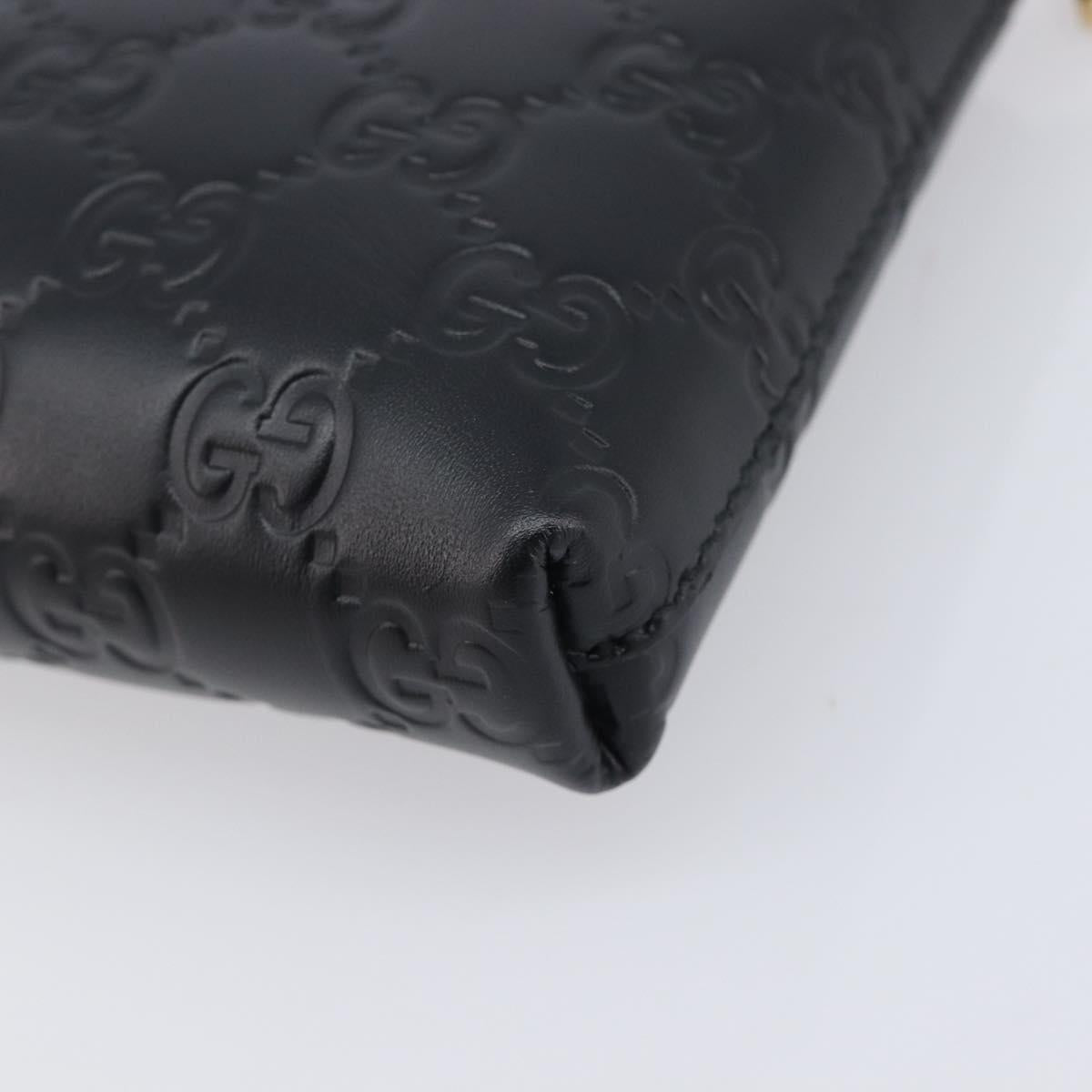 GUCCI GG Canvas Guccissima Chain Bag Leather Black Gold 428449 Auth 213309V