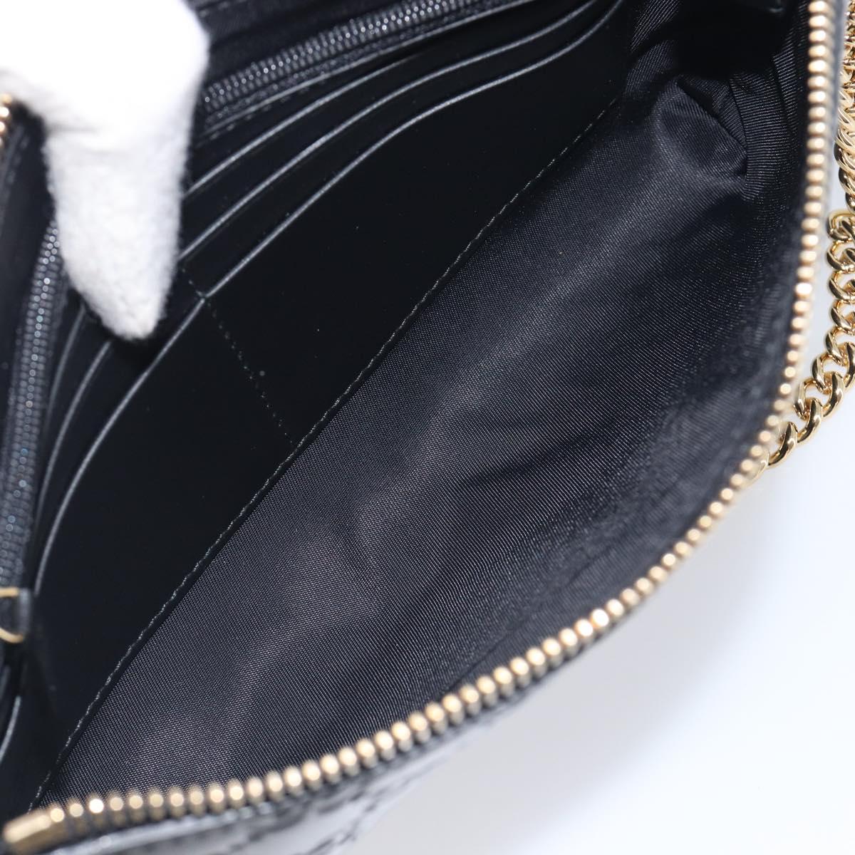 GUCCI GG Canvas Guccissima Chain Bag Leather Black Gold 428449 Auth 213309V