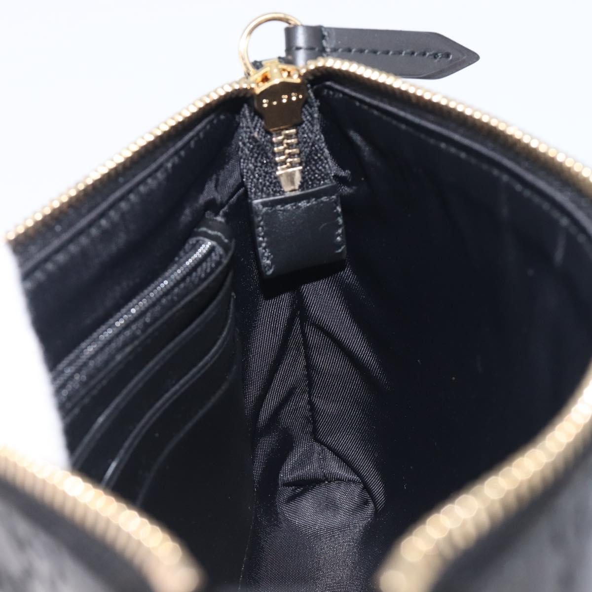 GUCCI GG Canvas Guccissima Chain Bag Leather Black Gold 428449 Auth 213309V