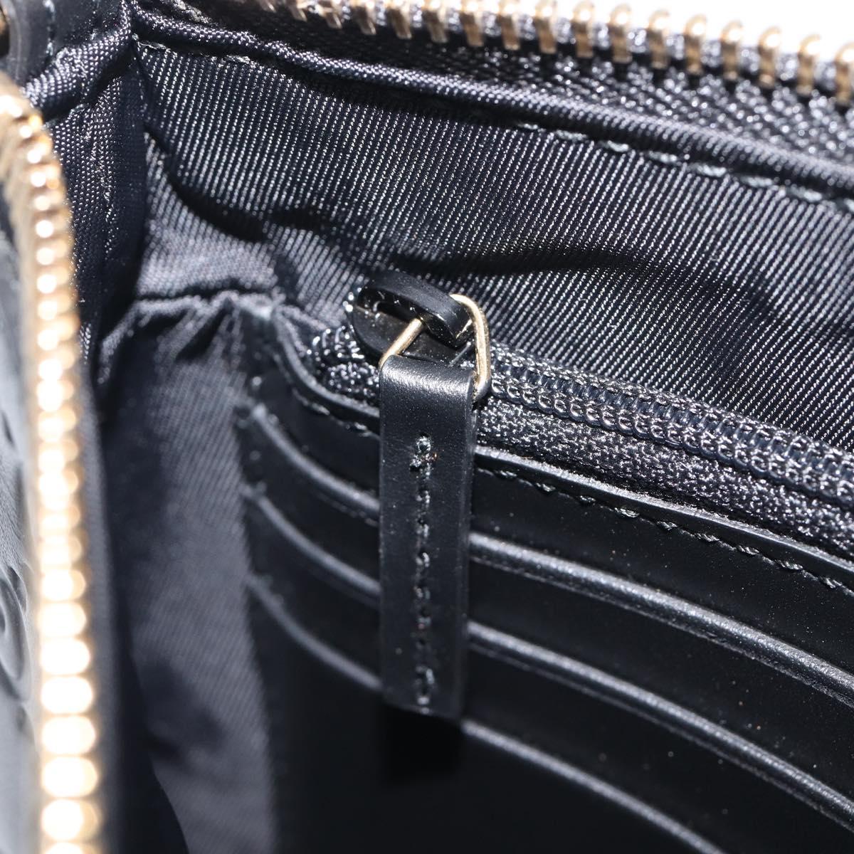 GUCCI GG Canvas Guccissima Chain Bag Leather Black Gold 428449 Auth 213309V