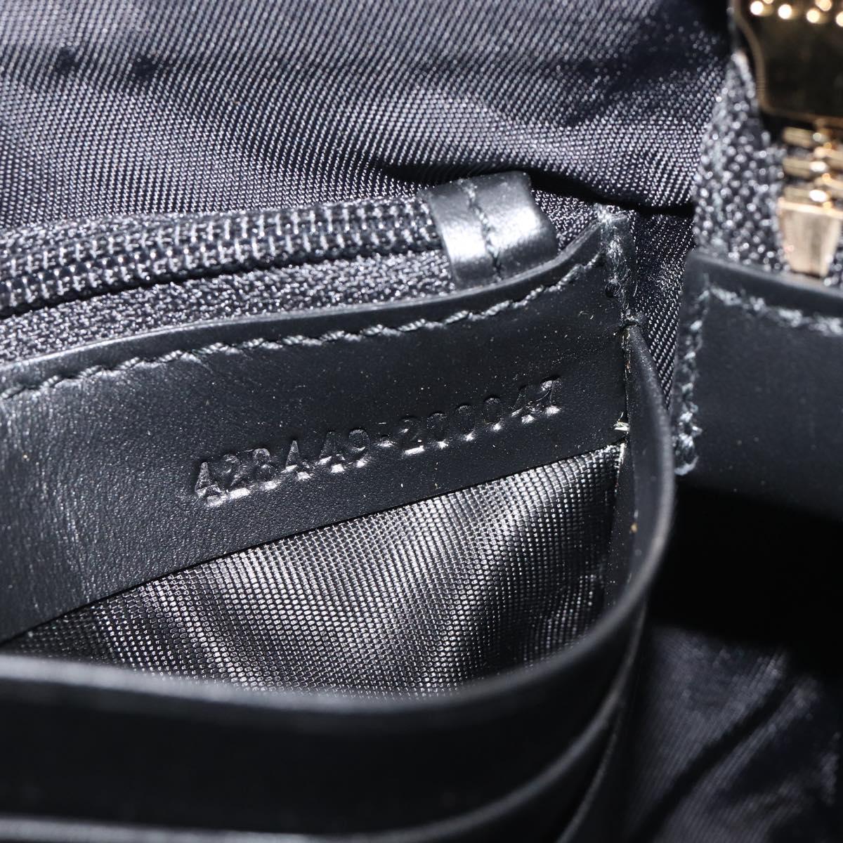 GUCCI GG Canvas Guccissima Chain Bag Leather Black Gold 428449 Auth 213309V