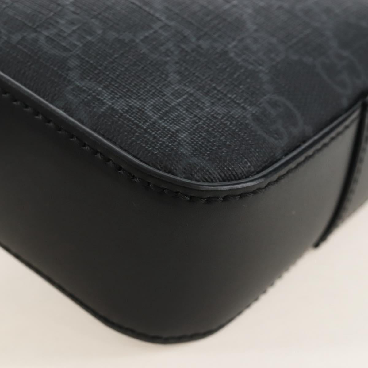 GUCCI GG Supreme Sherry Line Shoulder Bag PVC Black Silver 682357 Auth 213311V