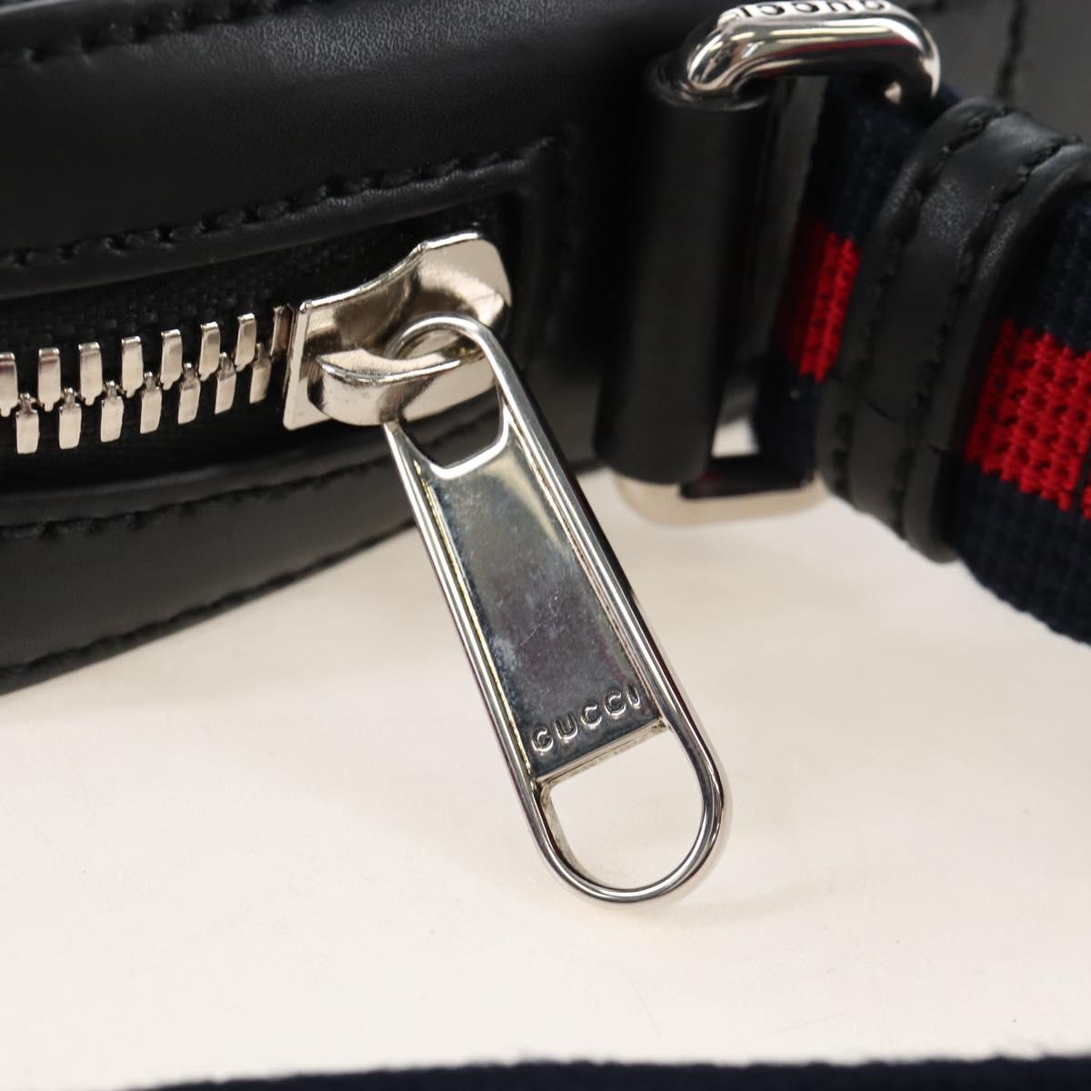 GUCCI GG Supreme Sherry Line Shoulder Bag PVC Black Silver 682357 Auth 213311V