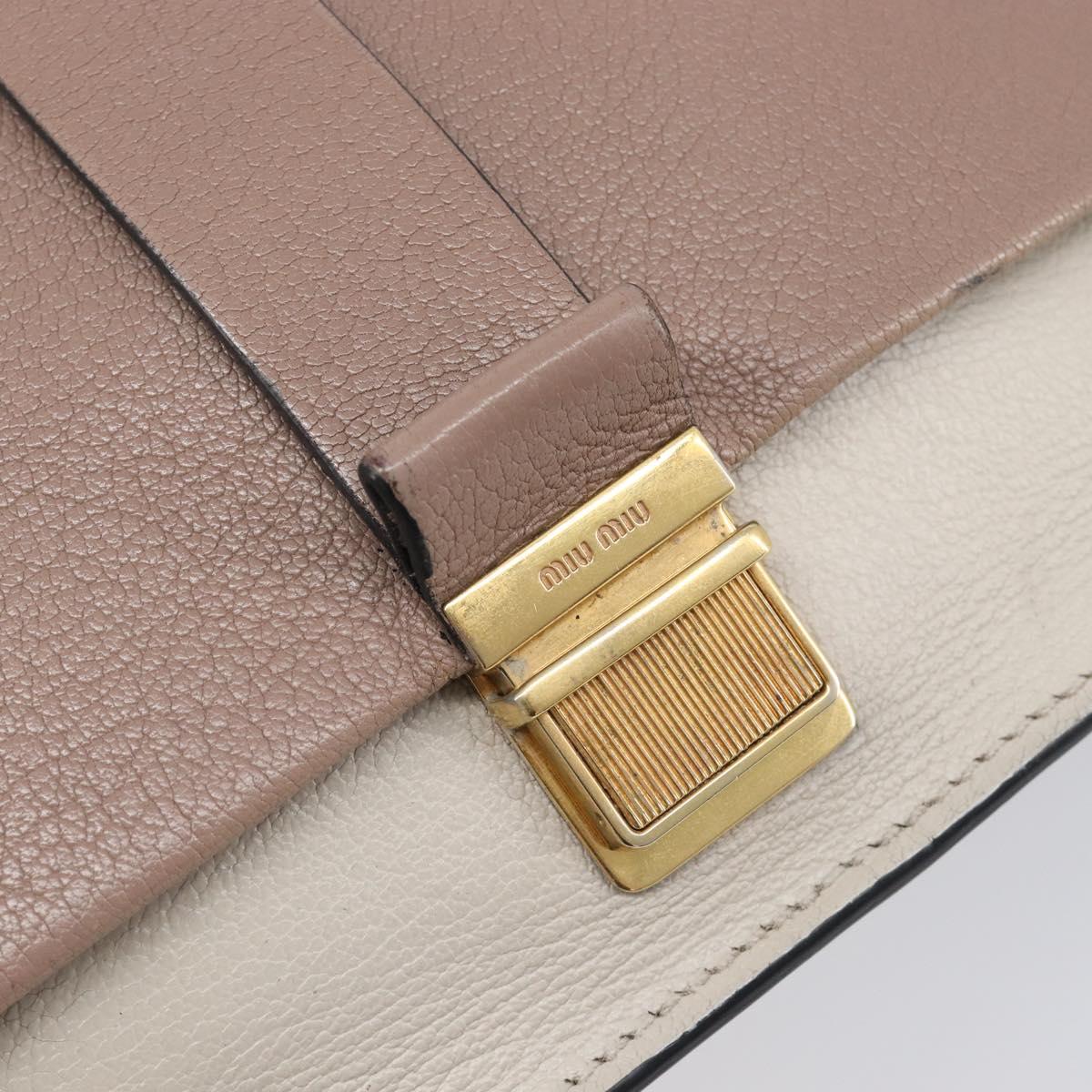 Miu Miu Madras Shoulder Bag Leather Purple Gray Auth 213312