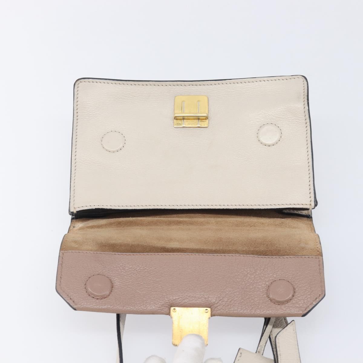 Miu Miu Madras Shoulder Bag Leather Purple Gray Auth 213312