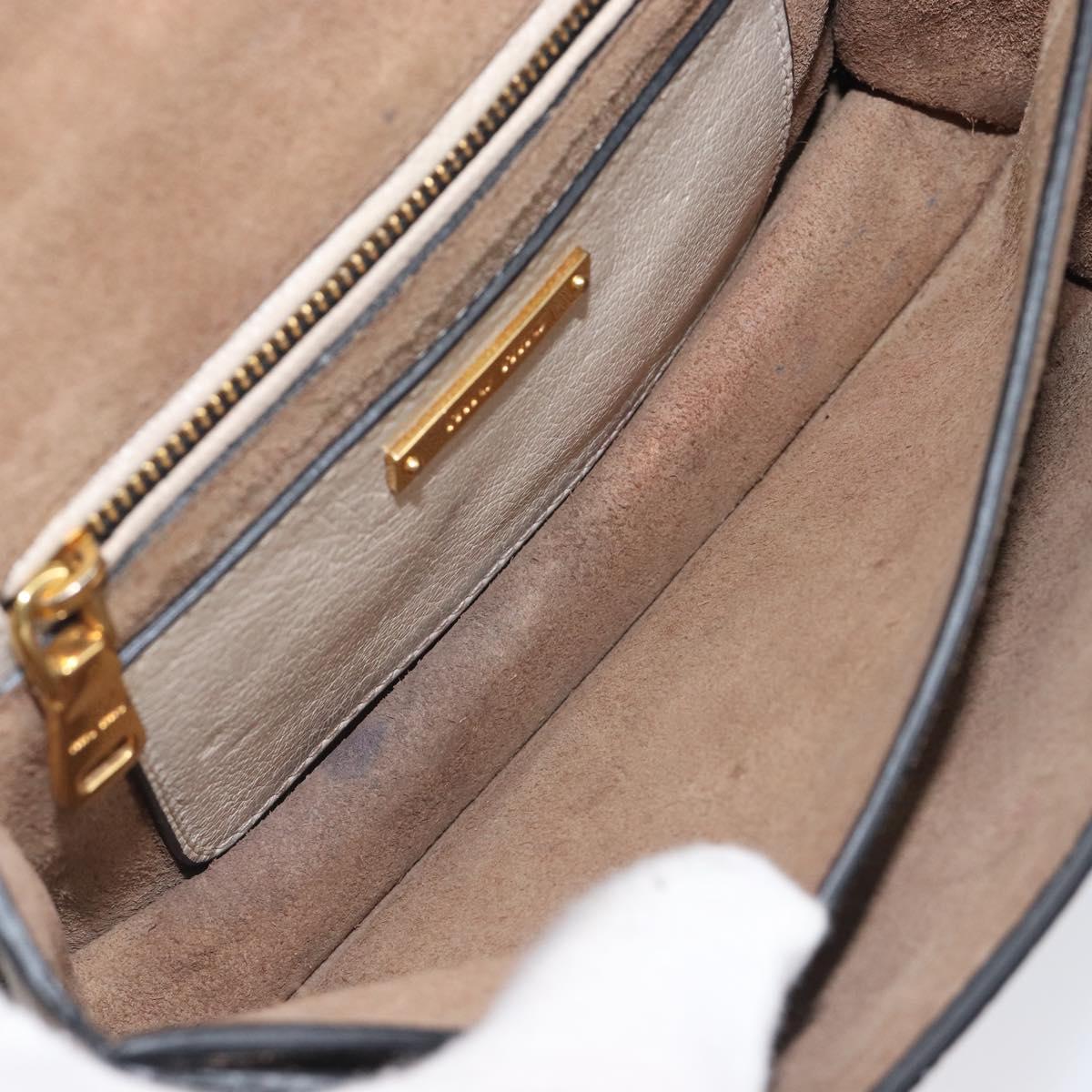 Miu Miu Madras Shoulder Bag Leather Purple Gray Auth 213312