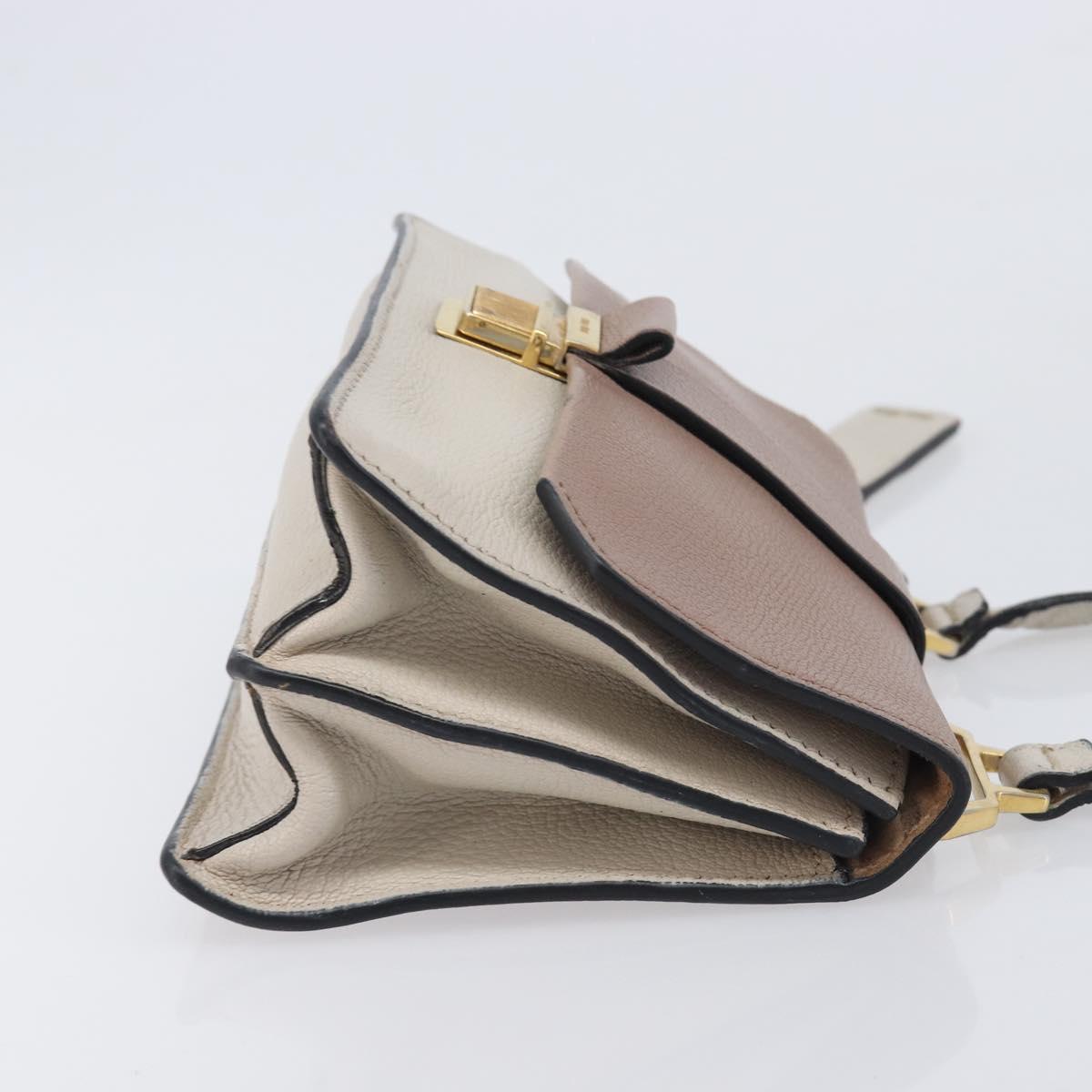 Miu Miu Madras Shoulder Bag Leather Purple Gray Auth 213312