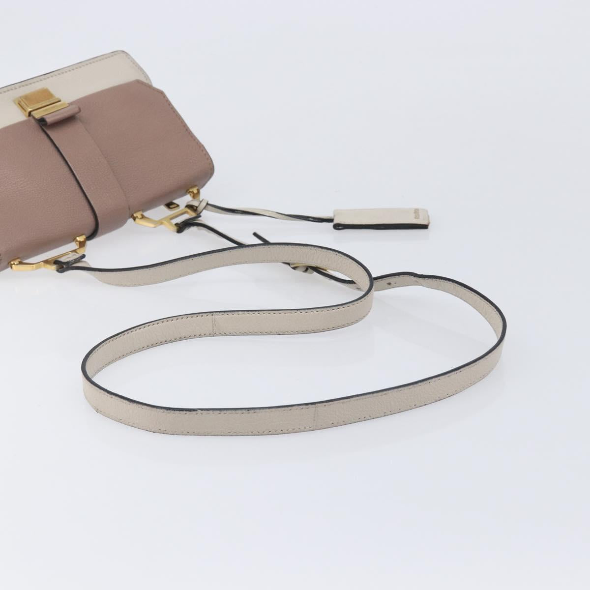Miu Miu Madras Shoulder Bag Leather Purple Gray Auth 213312