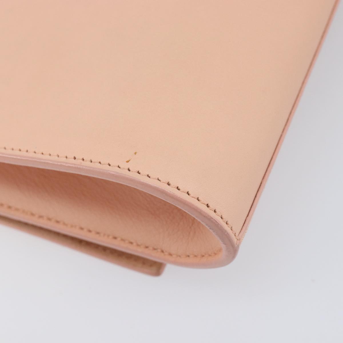 Saint Laurent Y Line Clutch Bag Leather Pink Gold 311213 Auth 213314