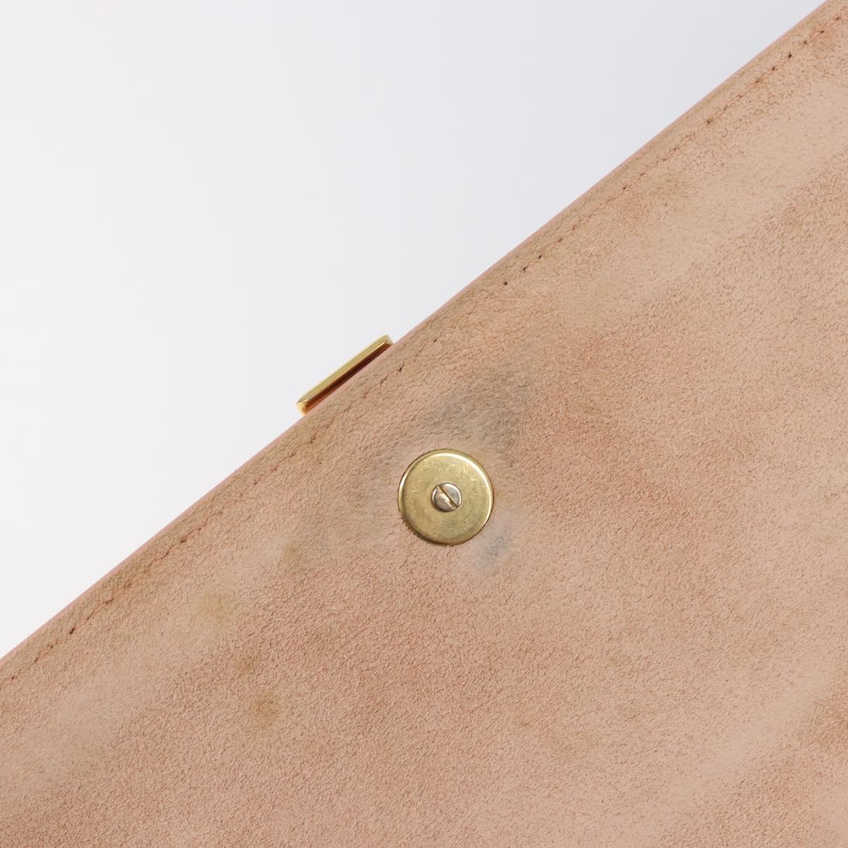 Saint Laurent Y Line Clutch Bag Leather Pink Gold 311213 Auth 213314