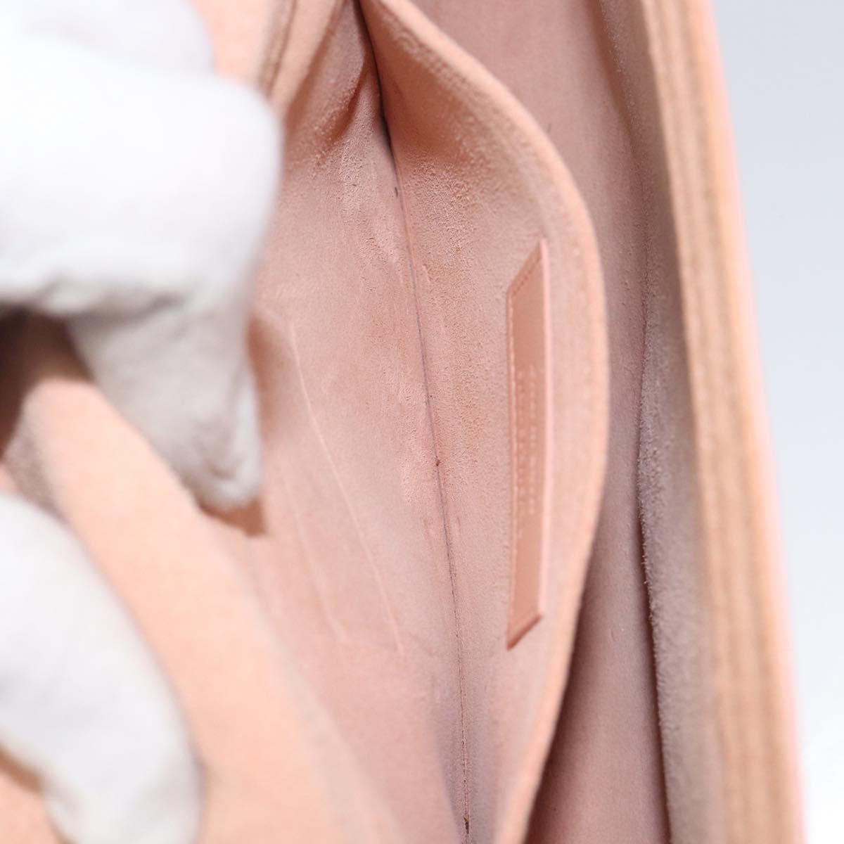 Saint Laurent Y Line Clutch Bag Leather Pink Gold 311213 Auth 213314