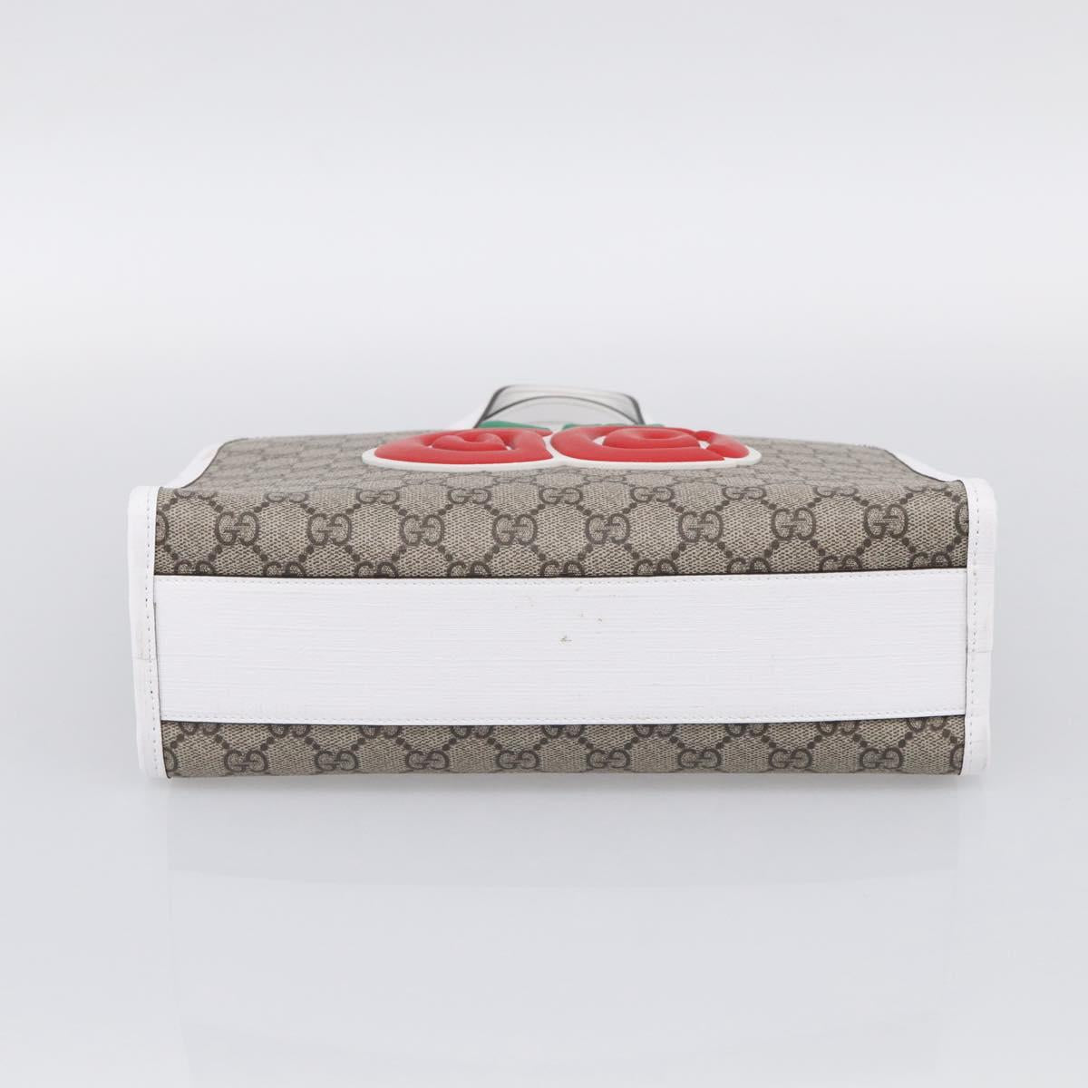 GUCCI GG Supreme Children's Hand Bag PVC Beige Silver 605614 Auth 213317M