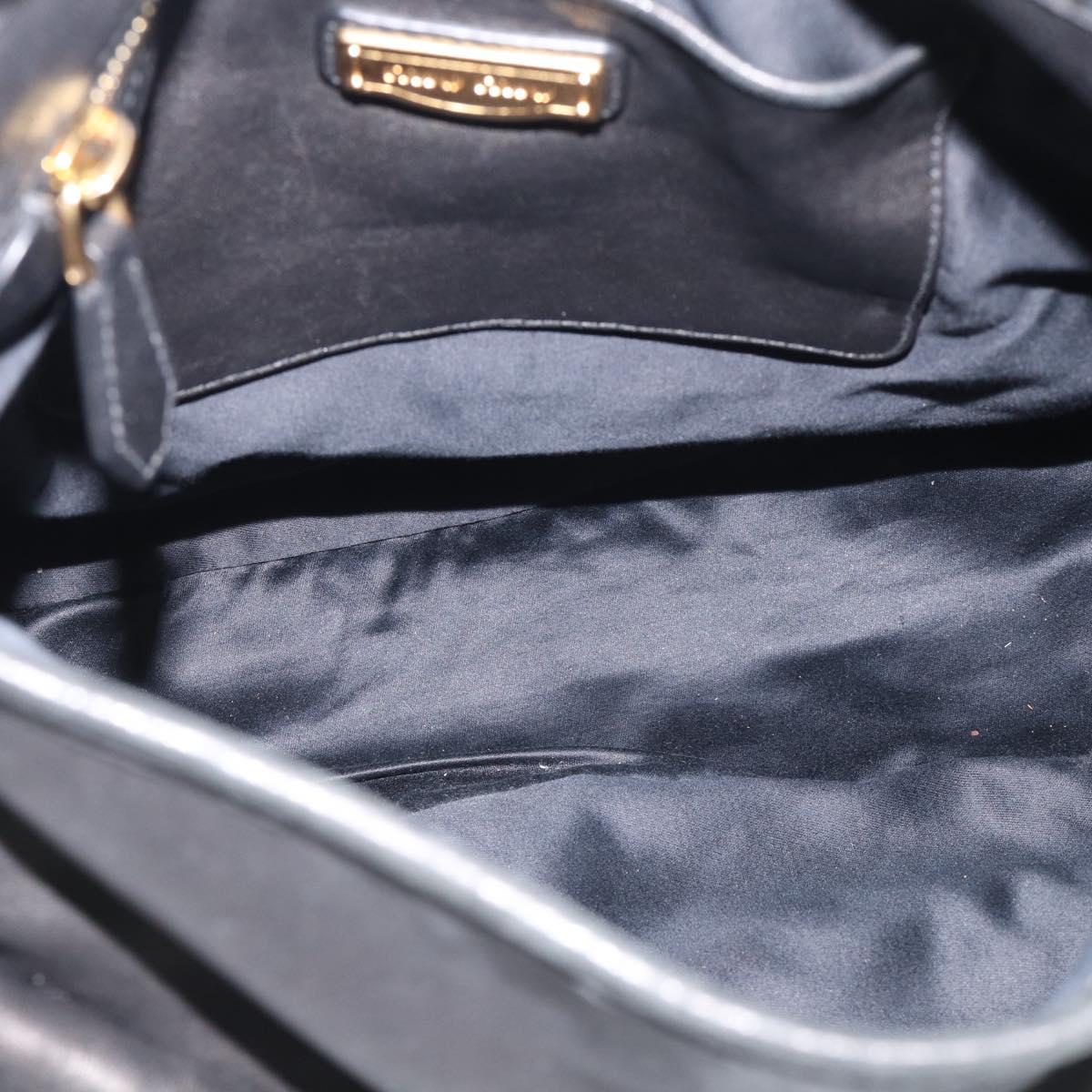 Miu Miu Matelasse Shoulder Bag Leather 2way Black Gold Auth 213318V