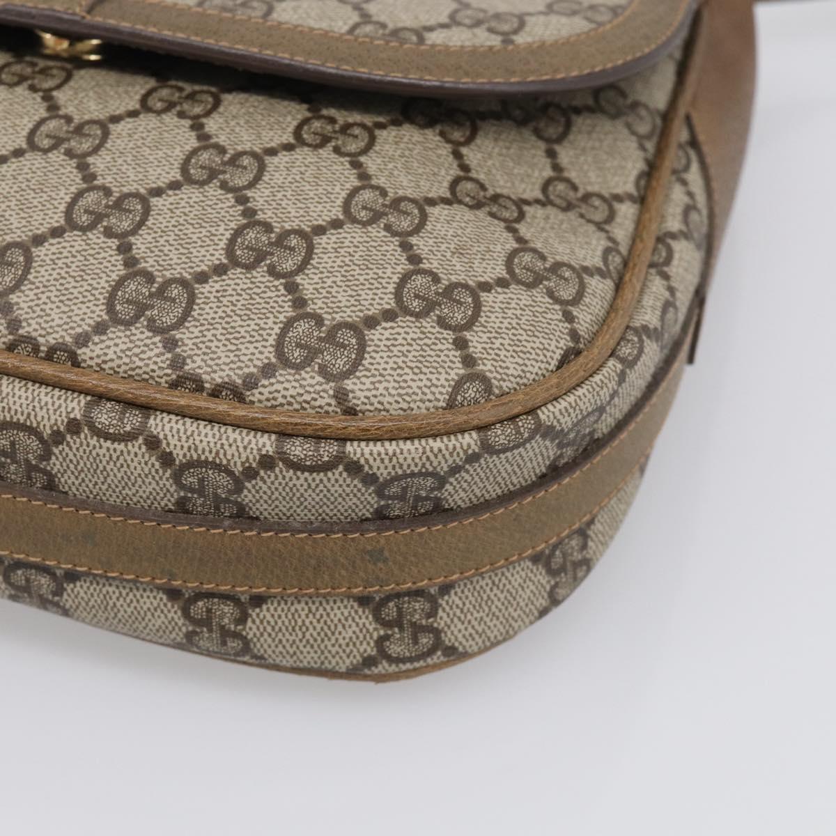 GUCCI GG Supreme Shoulder Bag PVC Beige Gold 001 115 4425 Auth 213320