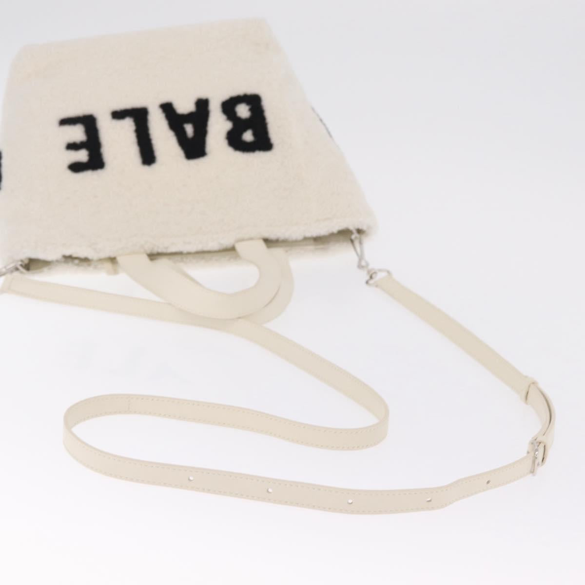 Balenciaga Hand Bag Shearing White Silver 532873 Auth 213324M