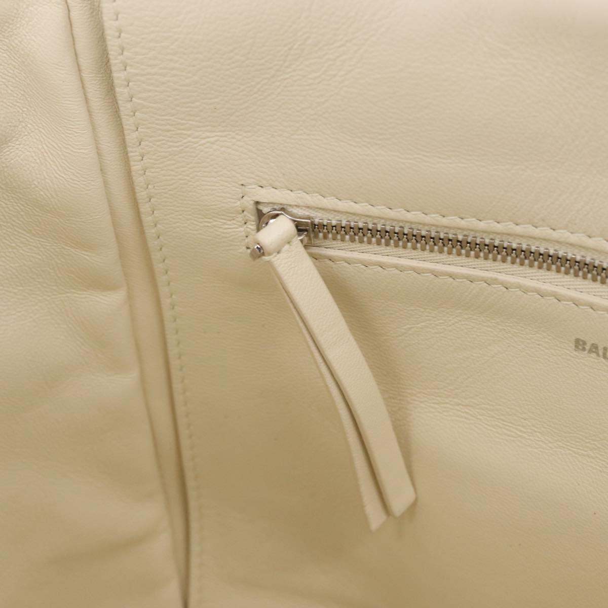 Balenciaga Hand Bag Shearing White Silver 532873 Auth 213324M