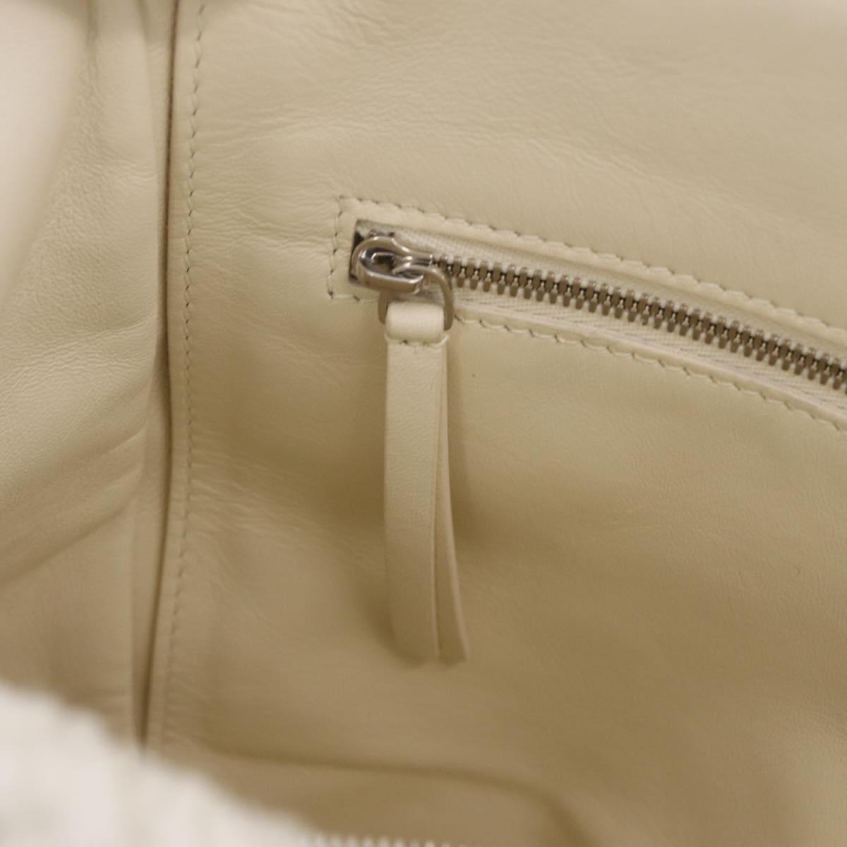 Balenciaga Hand Bag Shearing White Silver 532873 Auth 213324M