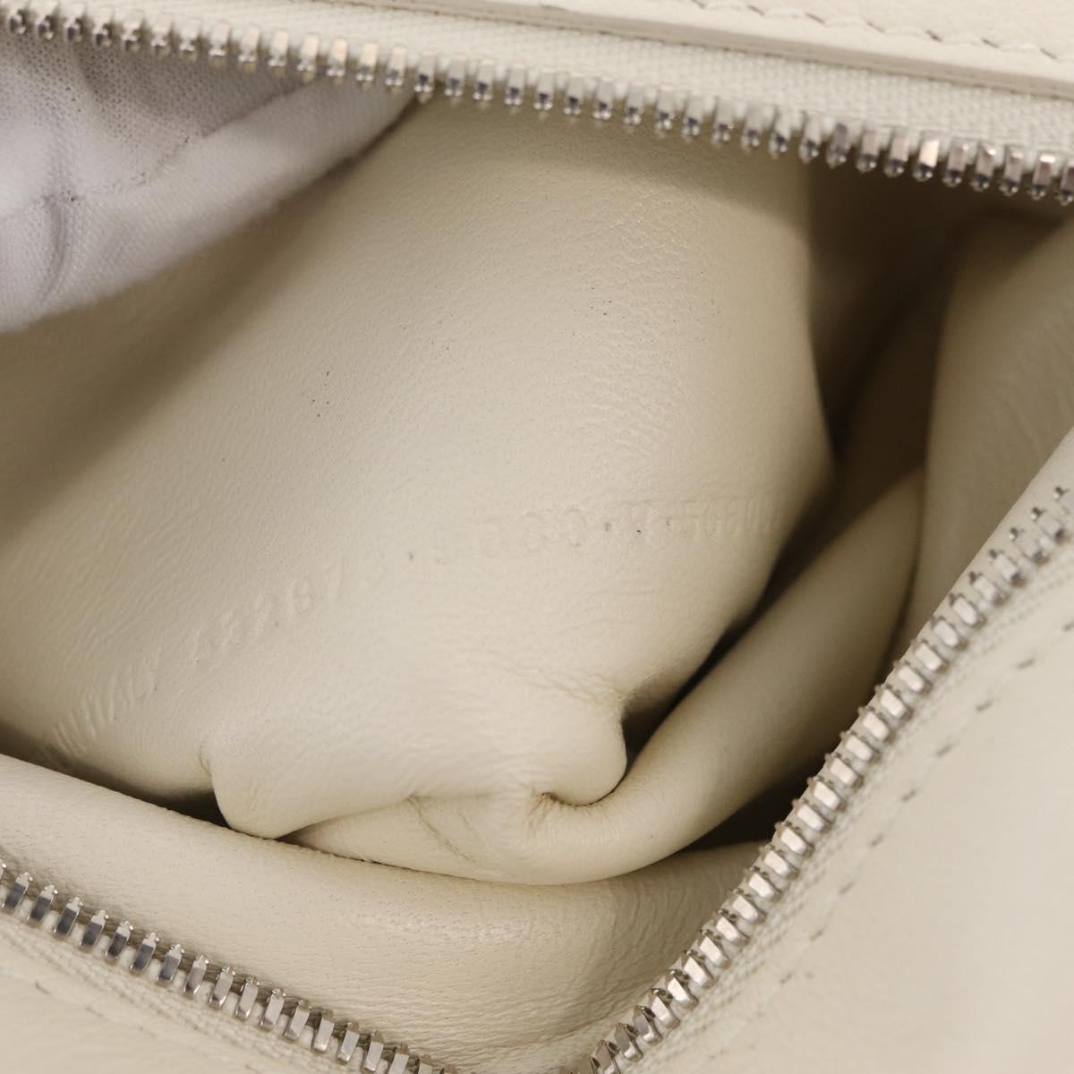 Balenciaga Hand Bag Shearing White Silver 532873 Auth 213324M