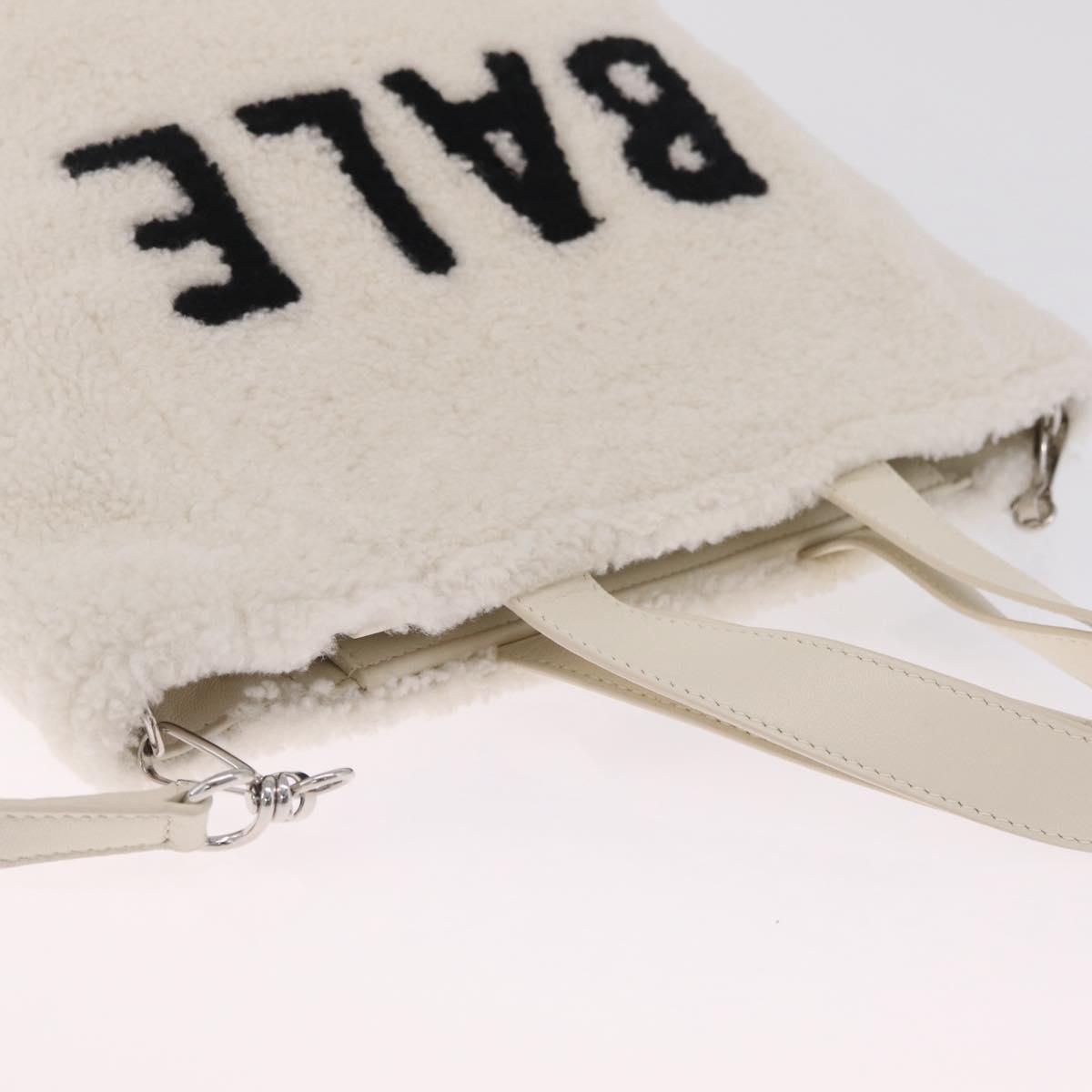 Balenciaga Hand Bag Shearing White Silver 532873 Auth 213324M