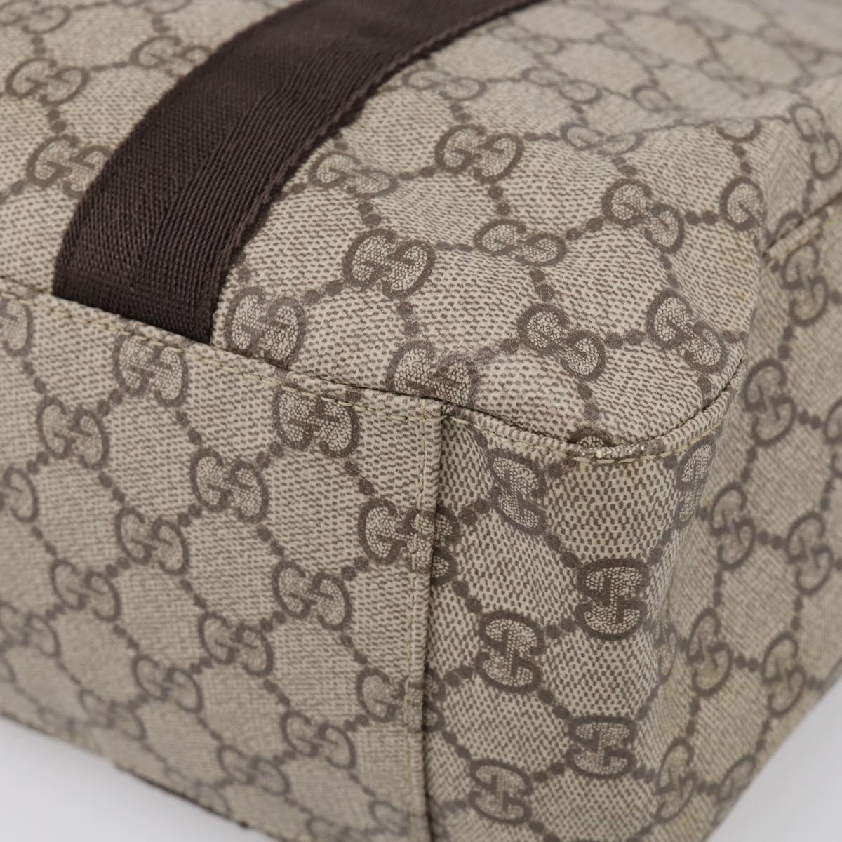 GUCCI GG Supreme Tote Bag PVC Beige 141624 Auth 213336A