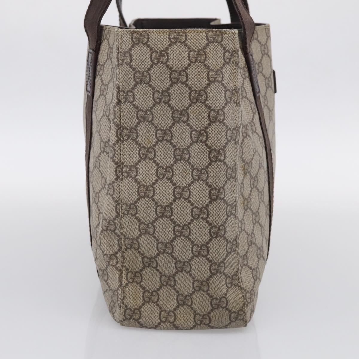 GUCCI GG Supreme Tote Bag PVC Beige 141624 Auth 213336A