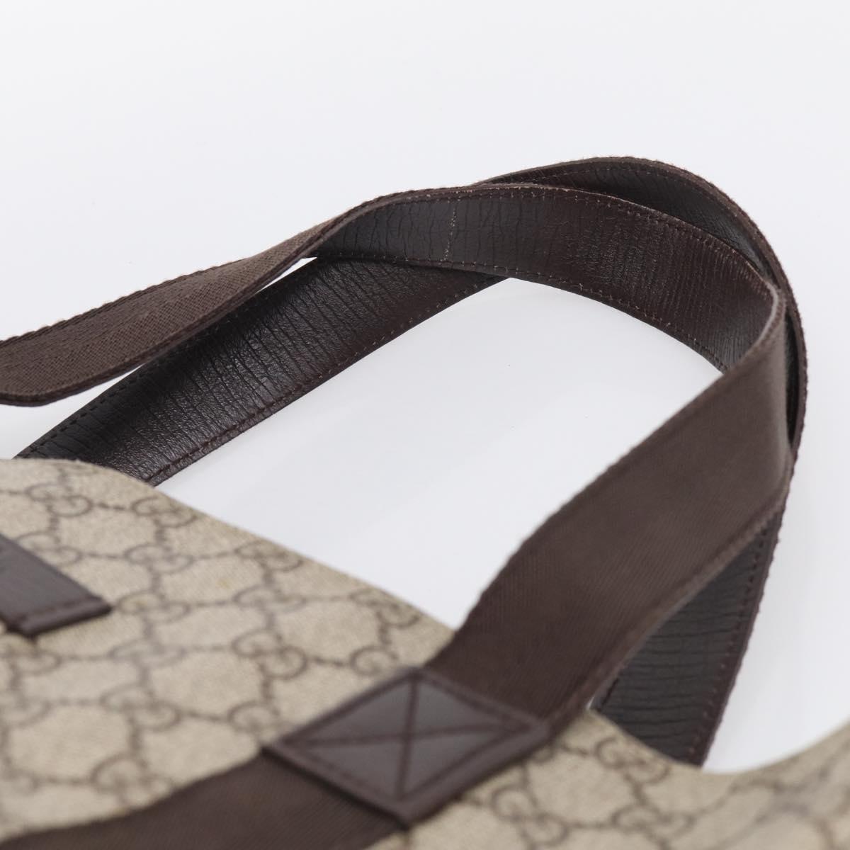 GUCCI GG Supreme Tote Bag PVC Beige 141624 Auth 213336A