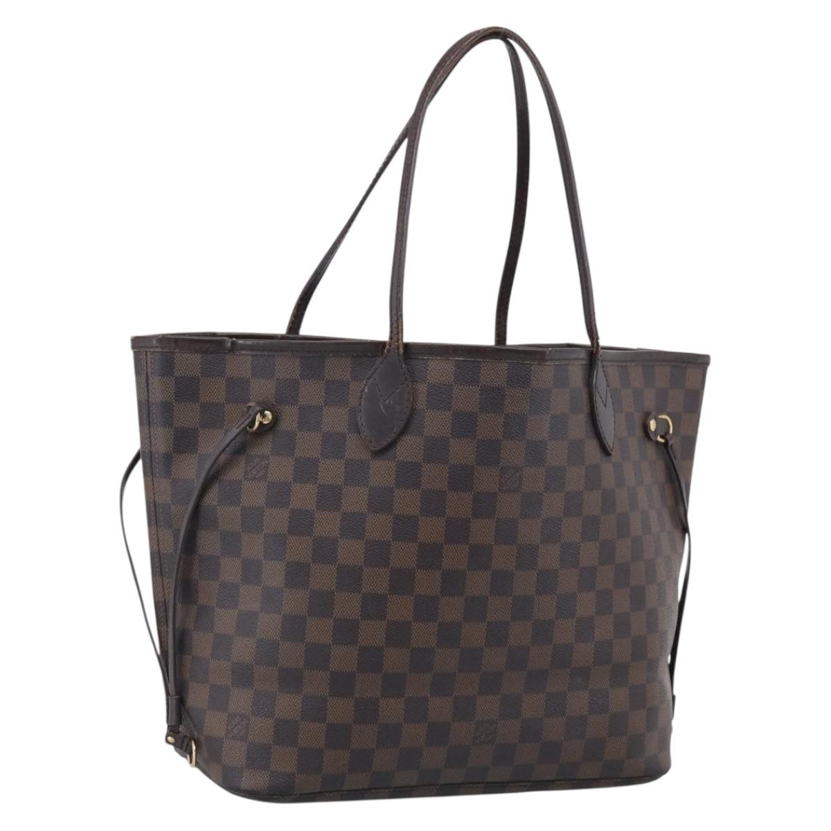 LOUIS VUITTON Damier Ebene Neverfull MM Tote Bag N51105 LV Auth 213337