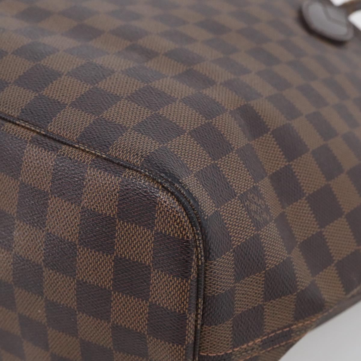 LOUIS VUITTON Damier Ebene Neverfull MM Tote Bag N51105 LV Auth 213337