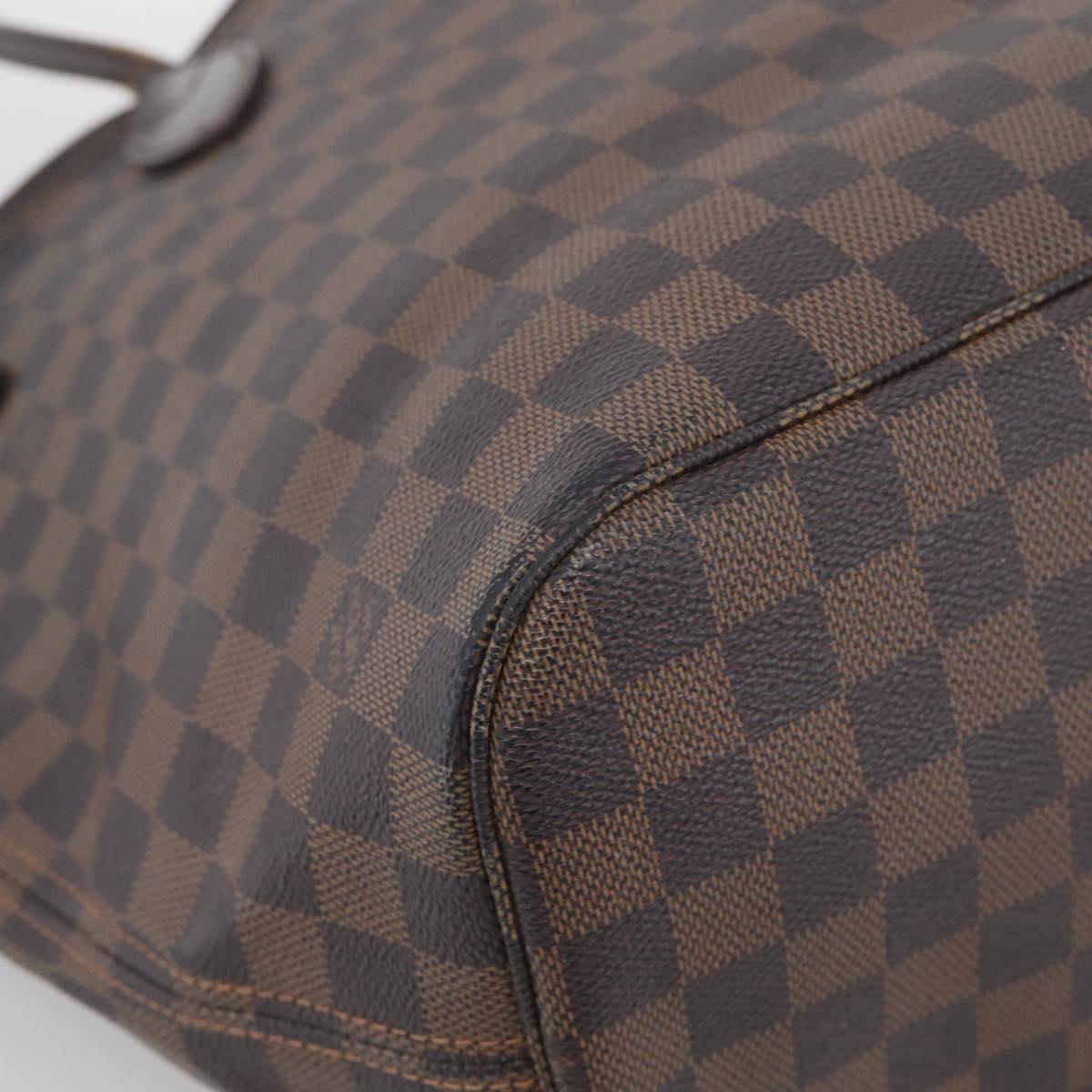 LOUIS VUITTON Damier Ebene Neverfull MM Tote Bag N51105 LV Auth 213337