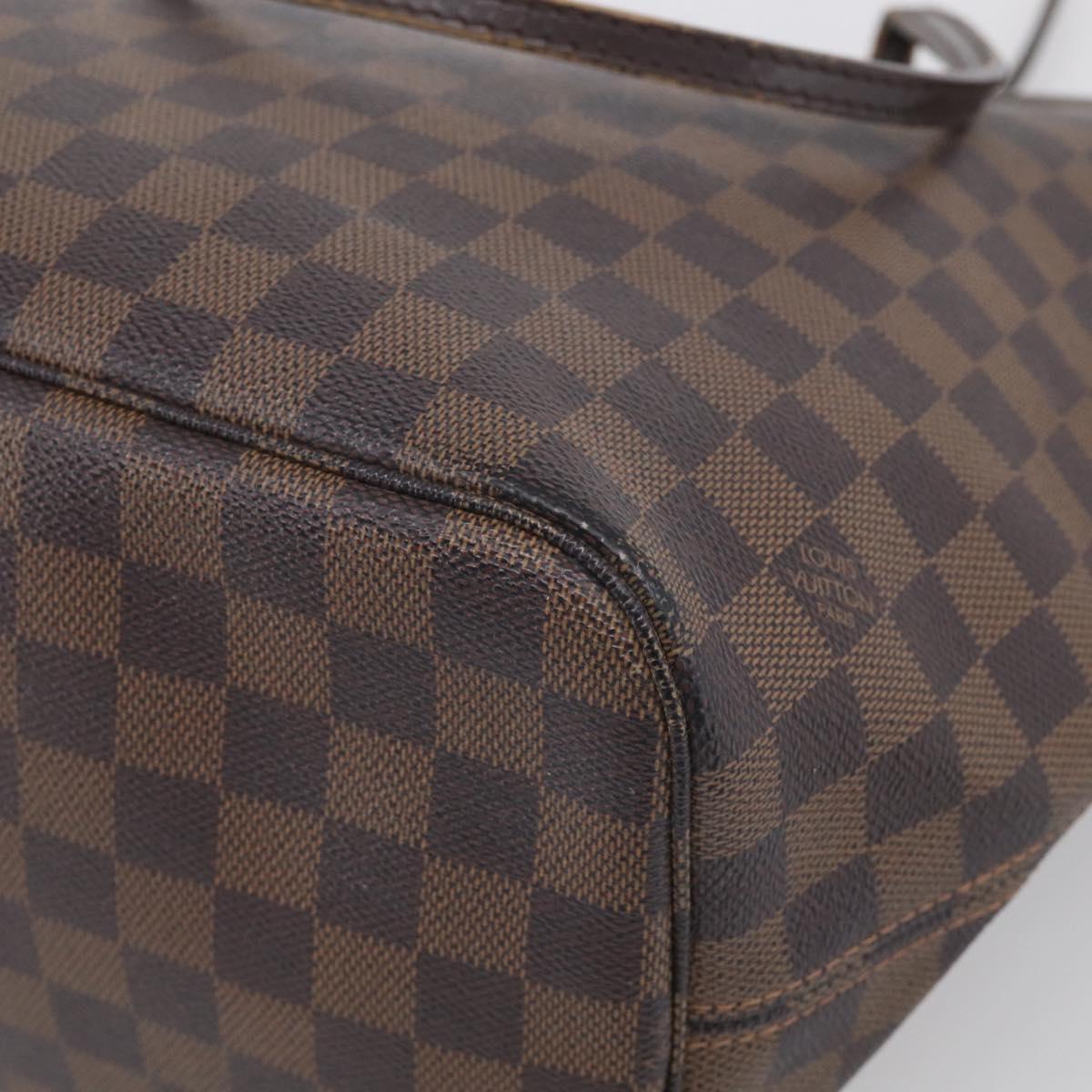 LOUIS VUITTON Damier Ebene Neverfull MM Tote Bag N51105 LV Auth 213337