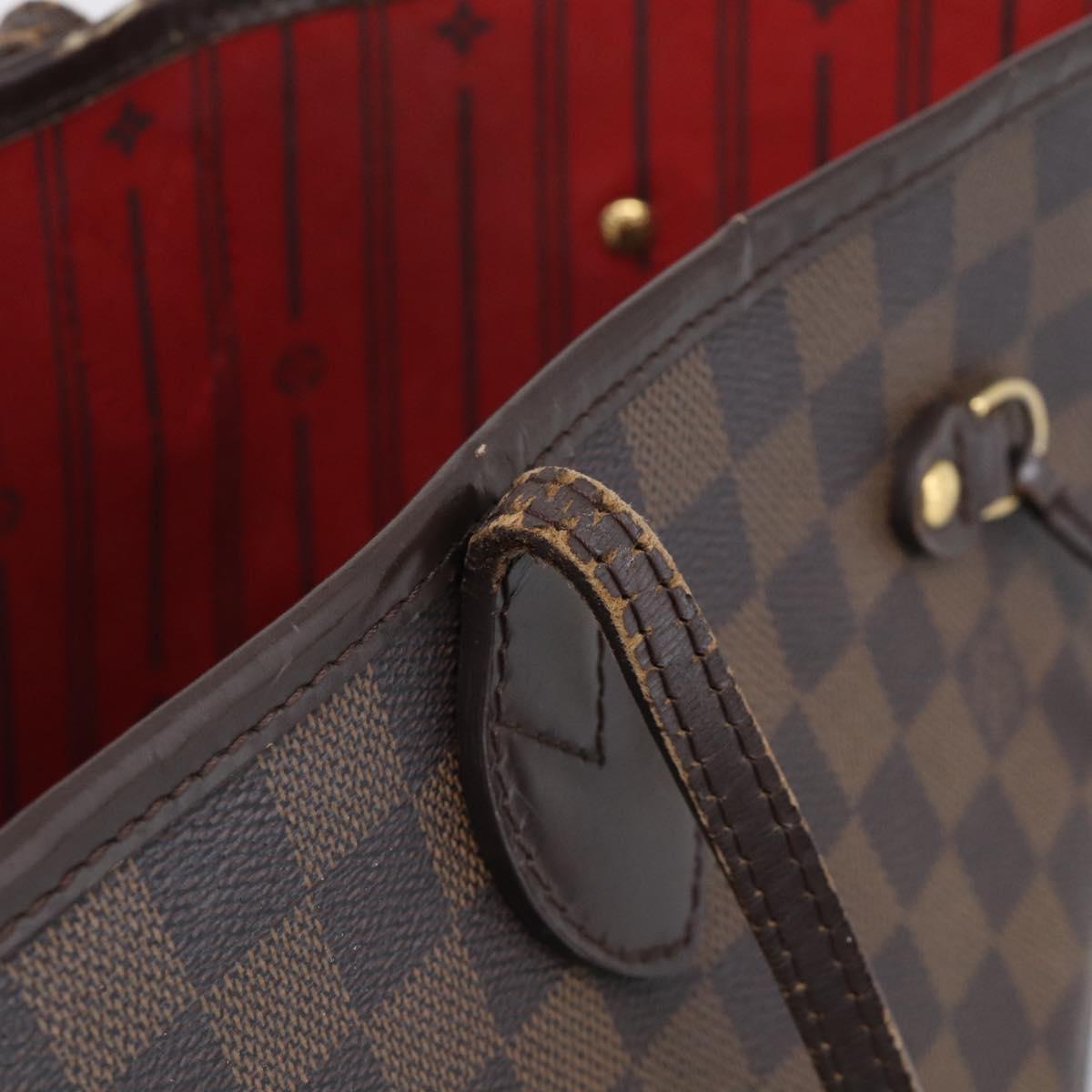 LOUIS VUITTON Damier Ebene Neverfull MM Tote Bag N51105 LV Auth 213337