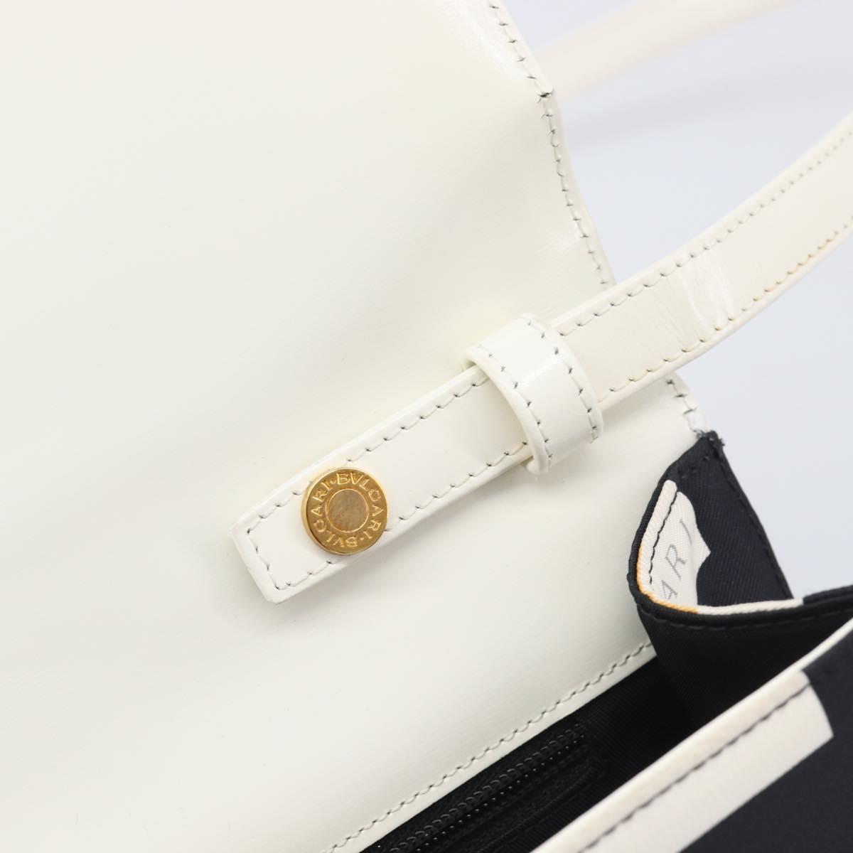BVLGARI Shoulder Bag Satin Black Gold Auth 213344A