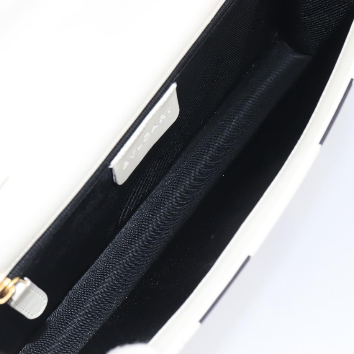 BVLGARI Shoulder Bag Satin Black Gold Auth 213344A