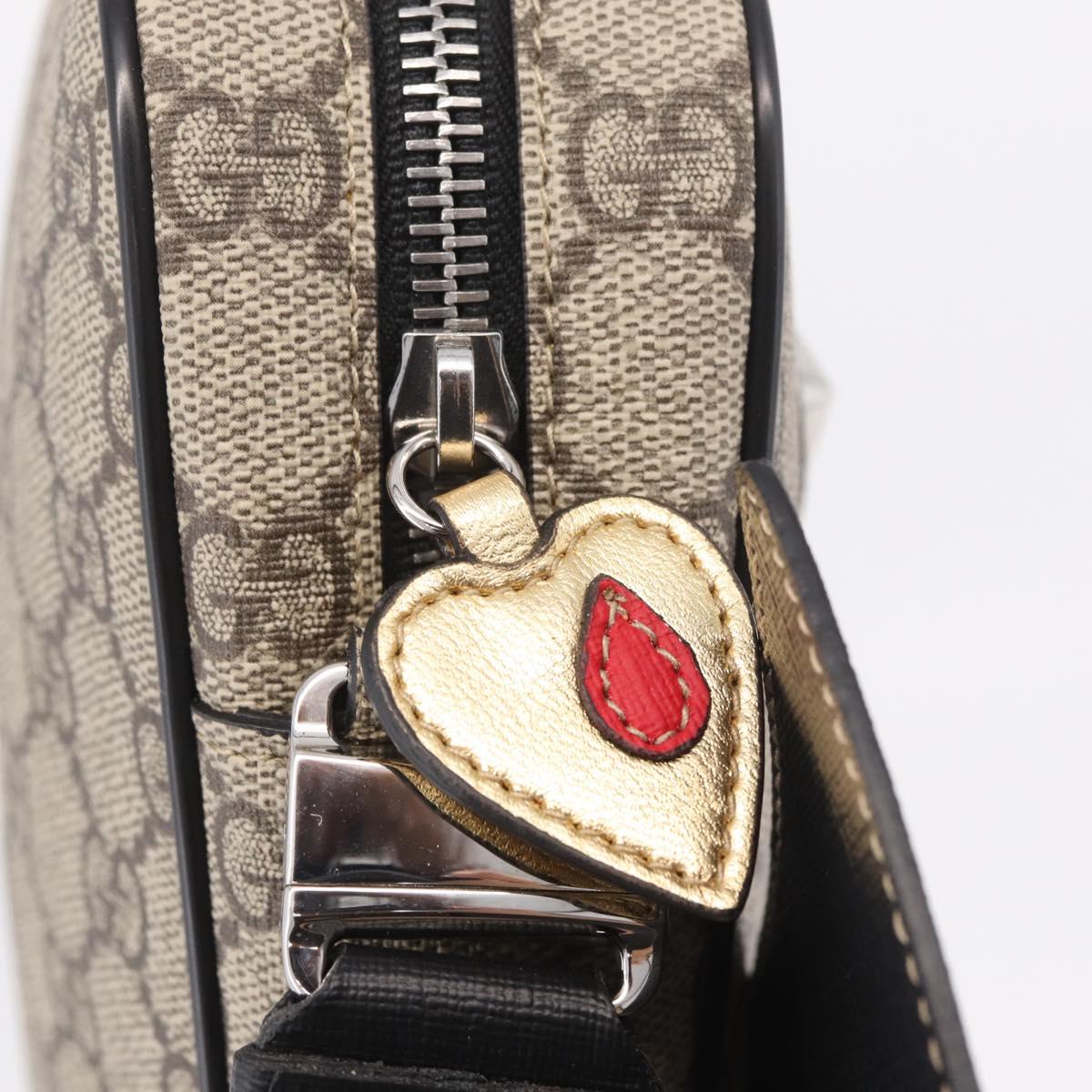 GUCCI GG Supreme Web Sherry Line Children's Bag PVC Beige 525511 Auth 213345M