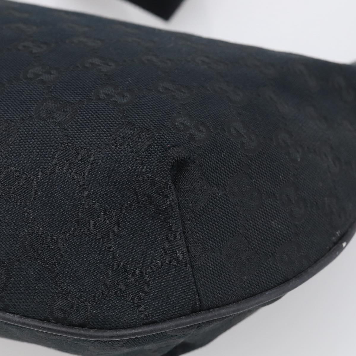 GUCCI GG Canvas Shoulder Bag Black Silver 181092 Auth 213346
