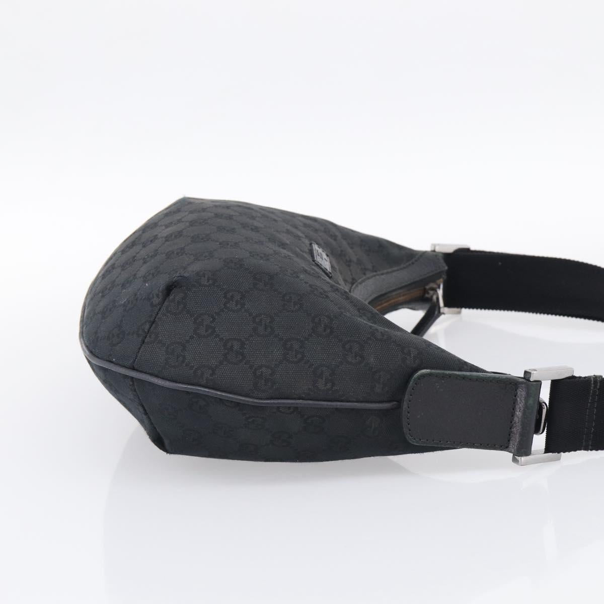 GUCCI GG Canvas Shoulder Bag Black Silver 181092 Auth 213346
