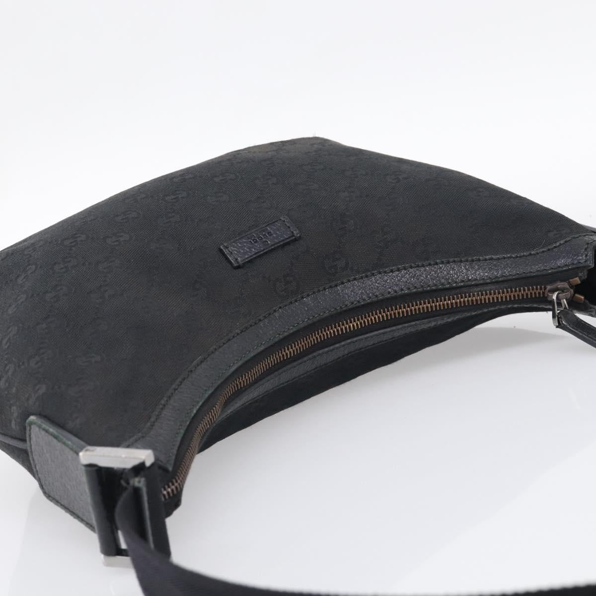 GUCCI GG Canvas Shoulder Bag Black Silver 181092 Auth 213346