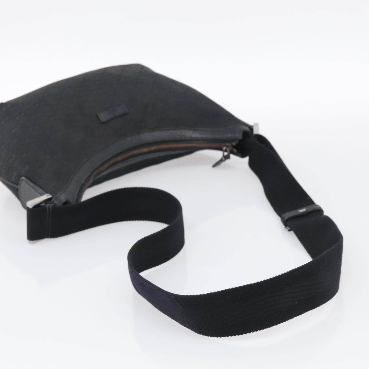 GUCCI GG Canvas Shoulder Bag Black Silver 181092 Auth 213346