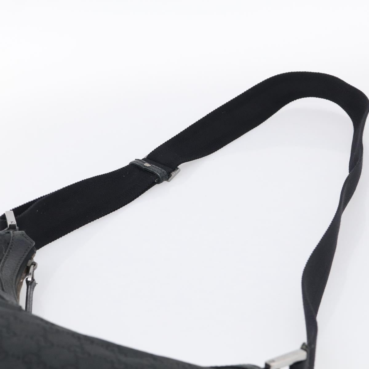 GUCCI GG Canvas Shoulder Bag Black Silver 181092 Auth 213346