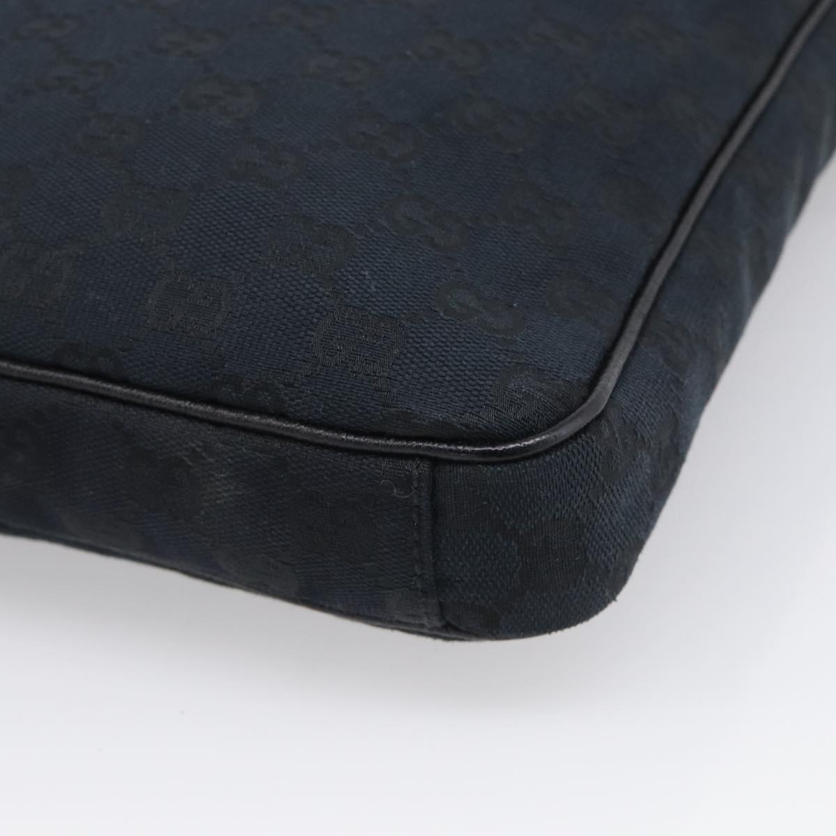 GUCCI GG Canvas Shoulder Bag Black Silver 92551 Auth 213347A