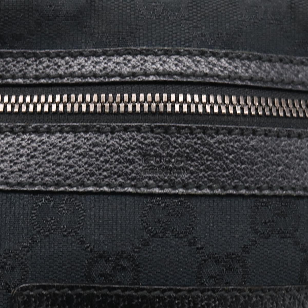GUCCI GG Canvas Shoulder Bag Black Silver 92551 Auth 213347A
