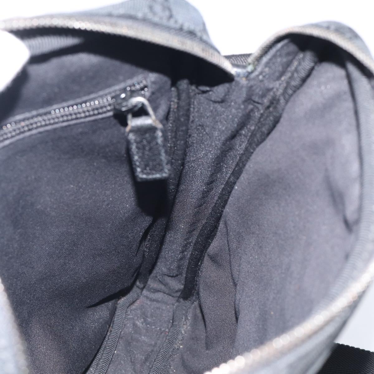 GUCCI GG Canvas Shoulder Bag Black Silver 92551 Auth 213347A