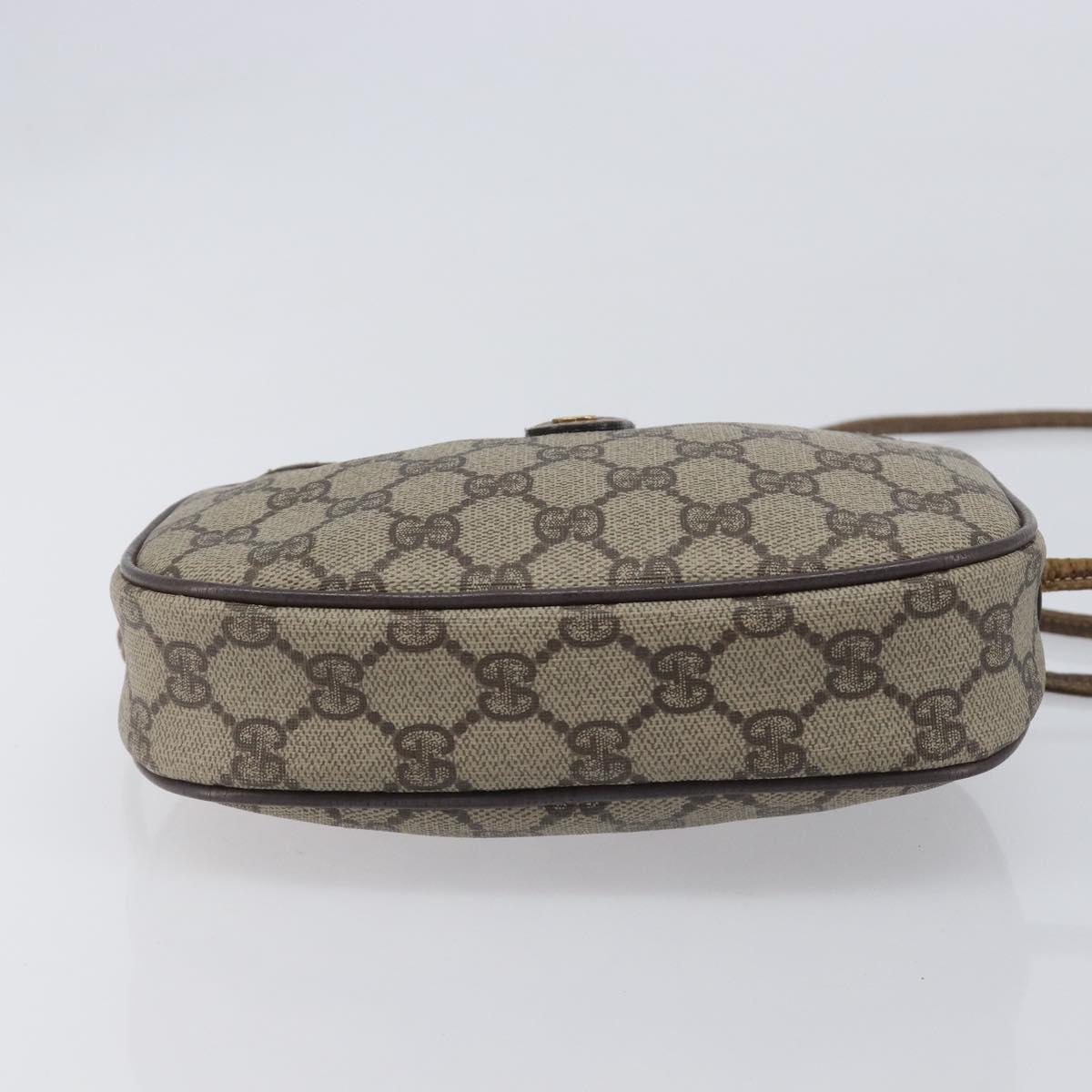 GUCCI GG Supreme Web Sherry Line Bag PVC Beige Gold 007 58 6112 Auth 213351