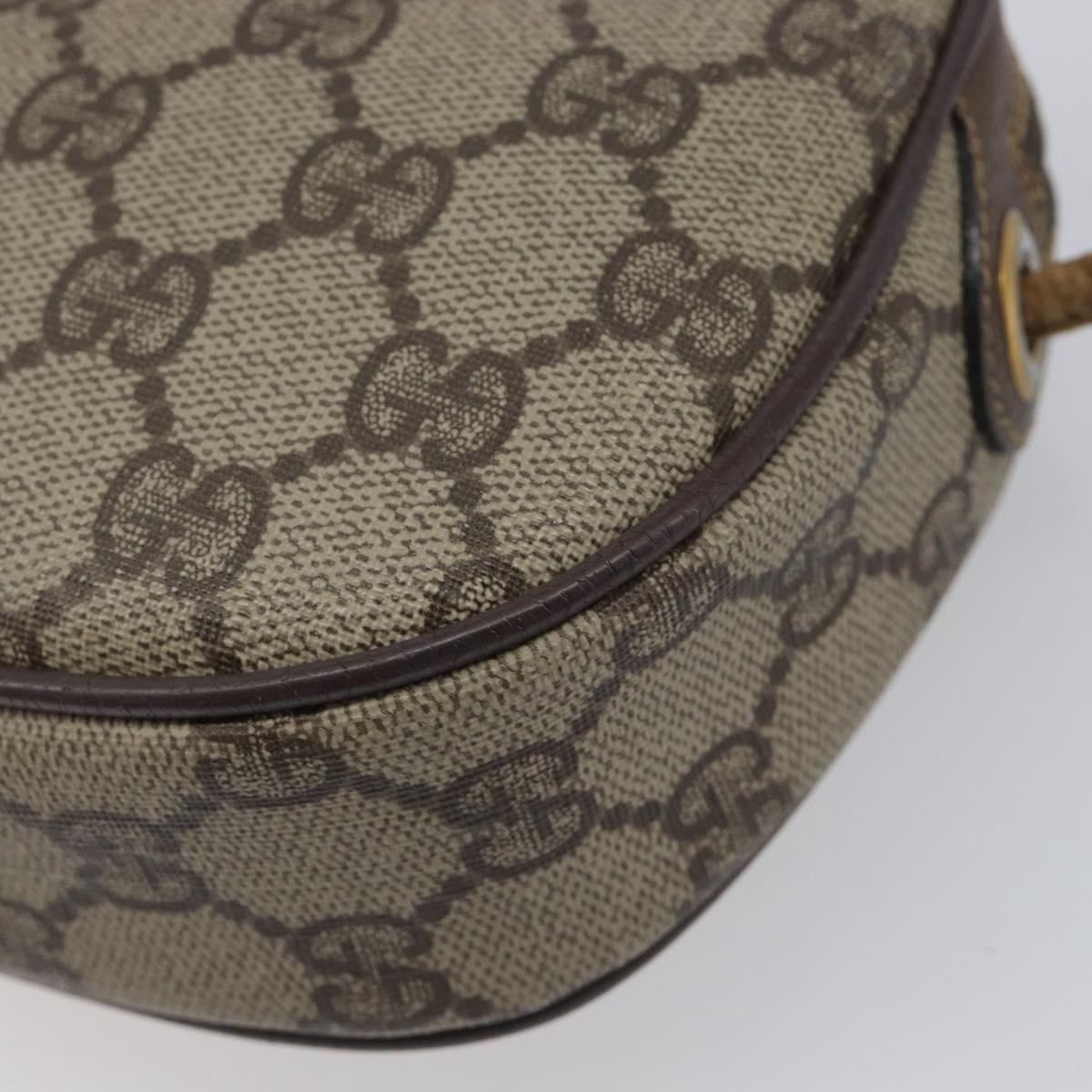 GUCCI GG Supreme Web Sherry Line Bag PVC Beige Gold 007 58 6112 Auth 213351