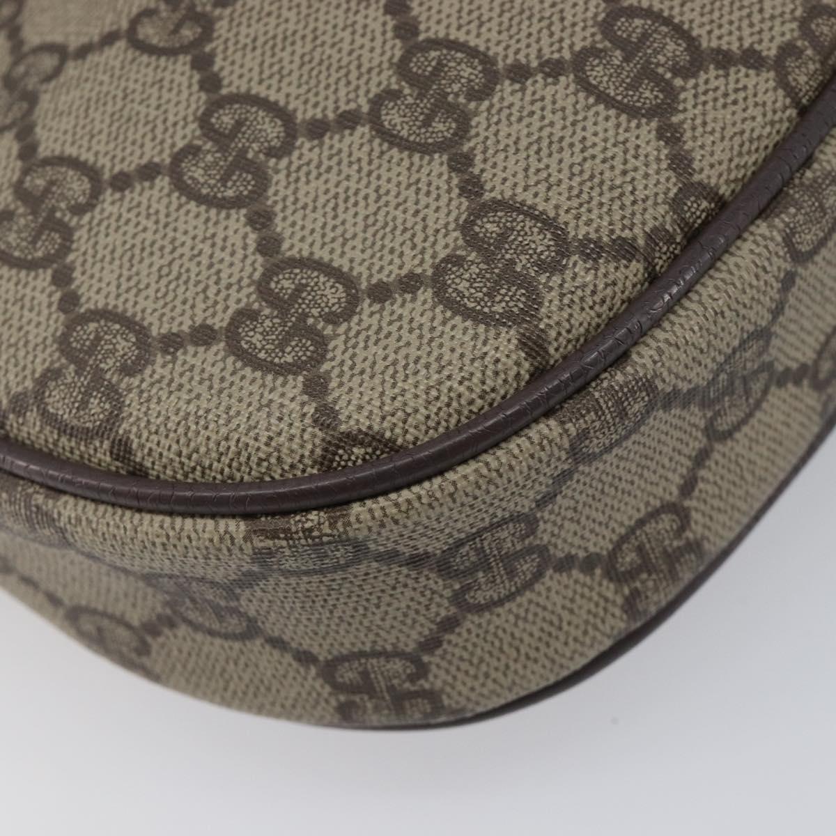 GUCCI GG Supreme Web Sherry Line Bag PVC Beige Gold 007 58 6112 Auth 213351