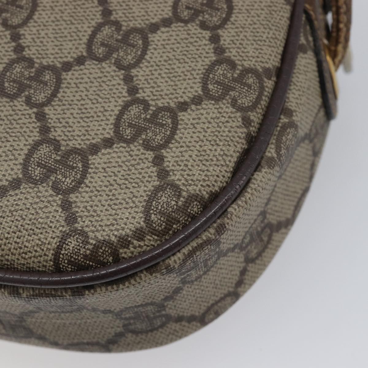 GUCCI GG Supreme Web Sherry Line Bag PVC Beige Gold 007 58 6112 Auth 213351