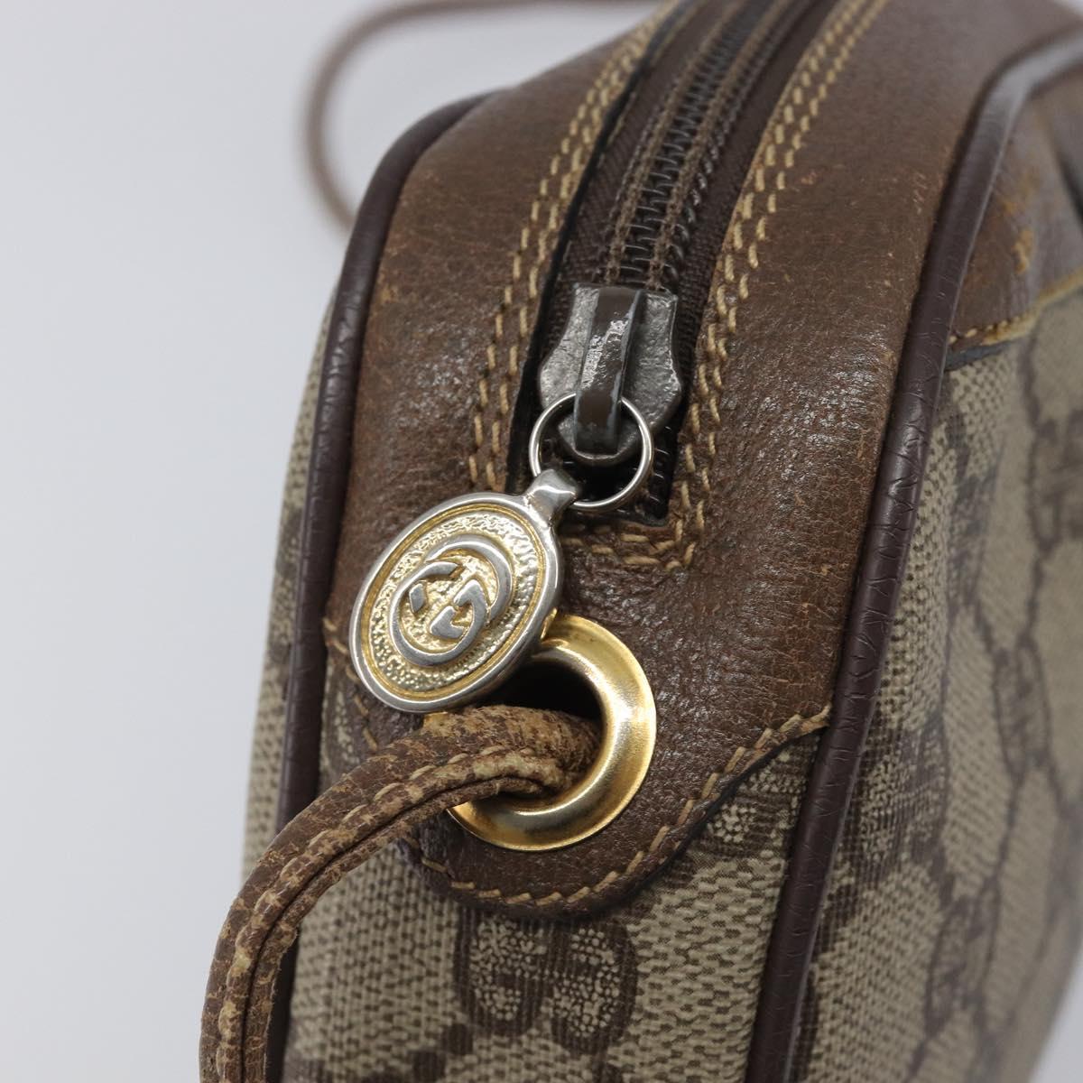 GUCCI GG Supreme Web Sherry Line Bag PVC Beige Gold 007 58 6112 Auth 213351