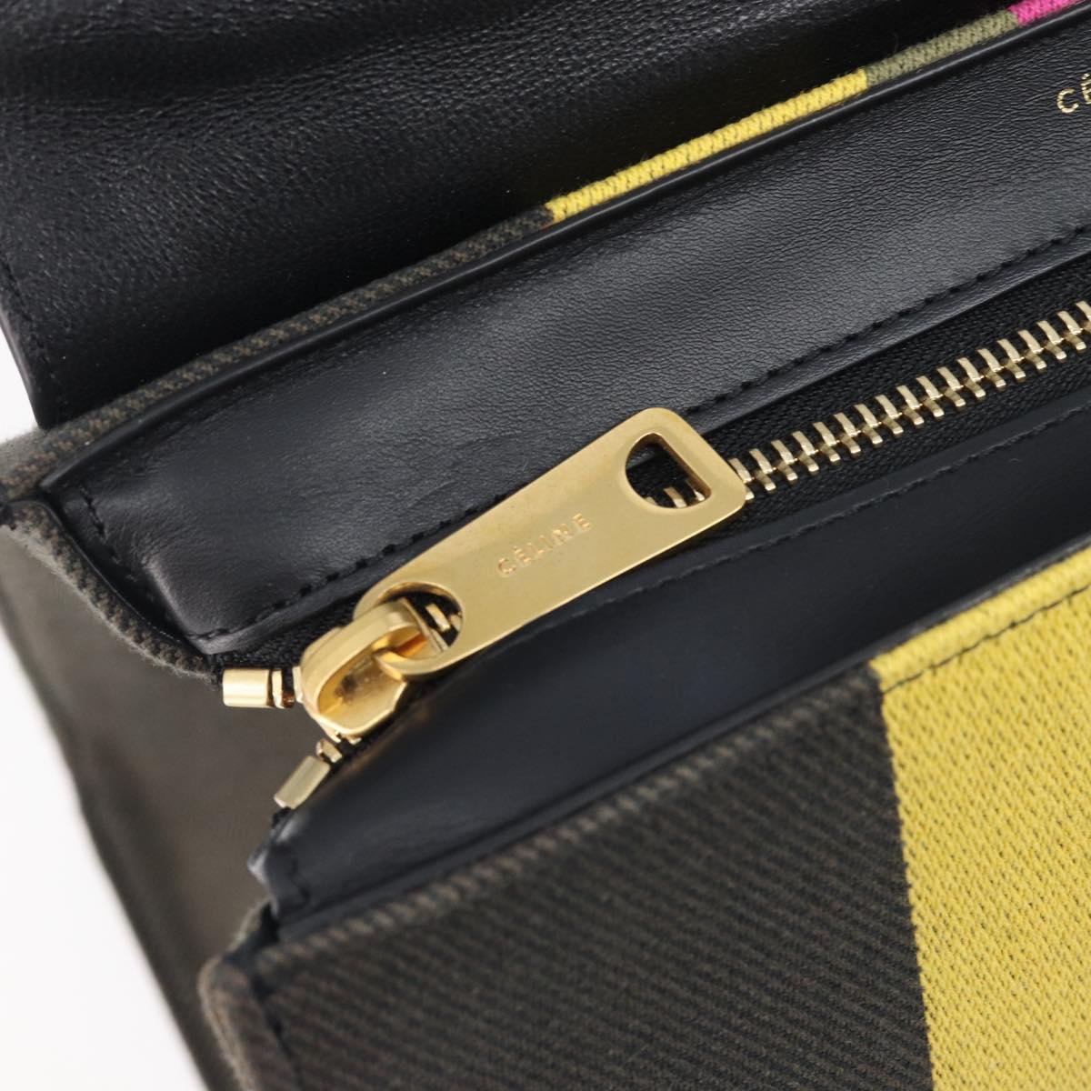 CELINE Trapeze Hand Bag Canvas Black Gold Auth 213353A