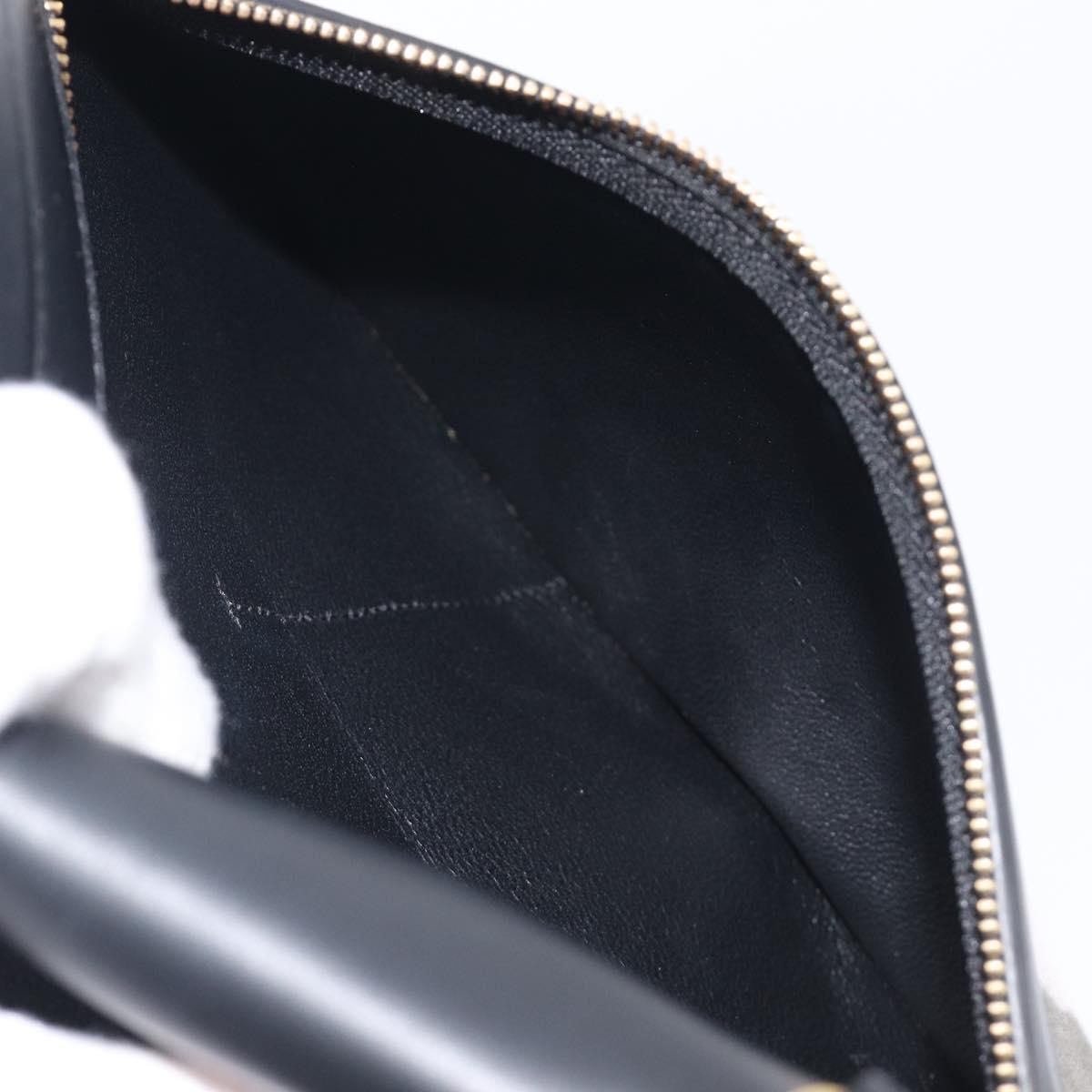 CELINE Trapeze Hand Bag Canvas Black Gold Auth 213353A